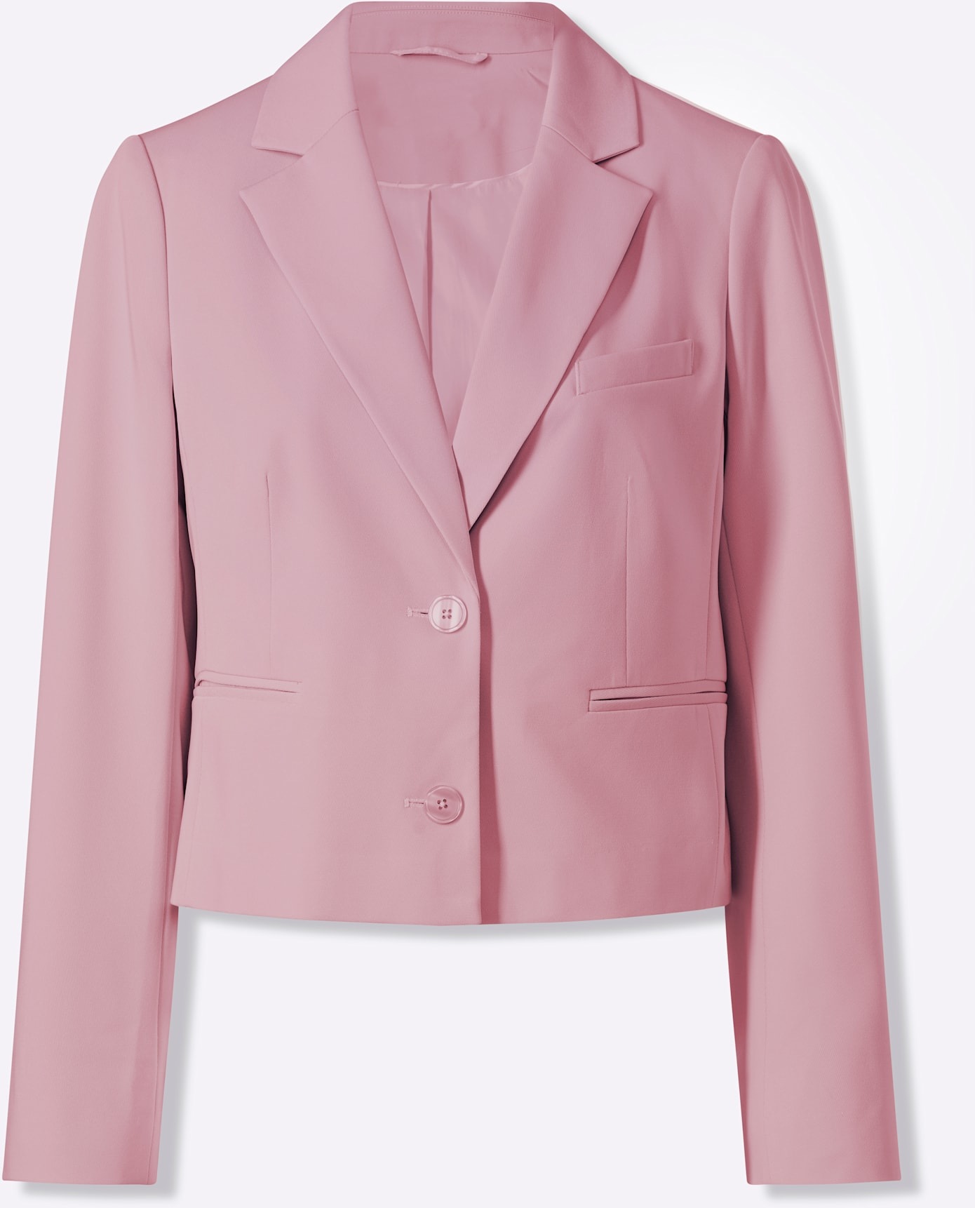 Kurzblazer HEINE "Blazer", Damen, Gr. 38, rosé, 96% Polyester, 4% Elasthan, Blazer Kurzblazer 3
