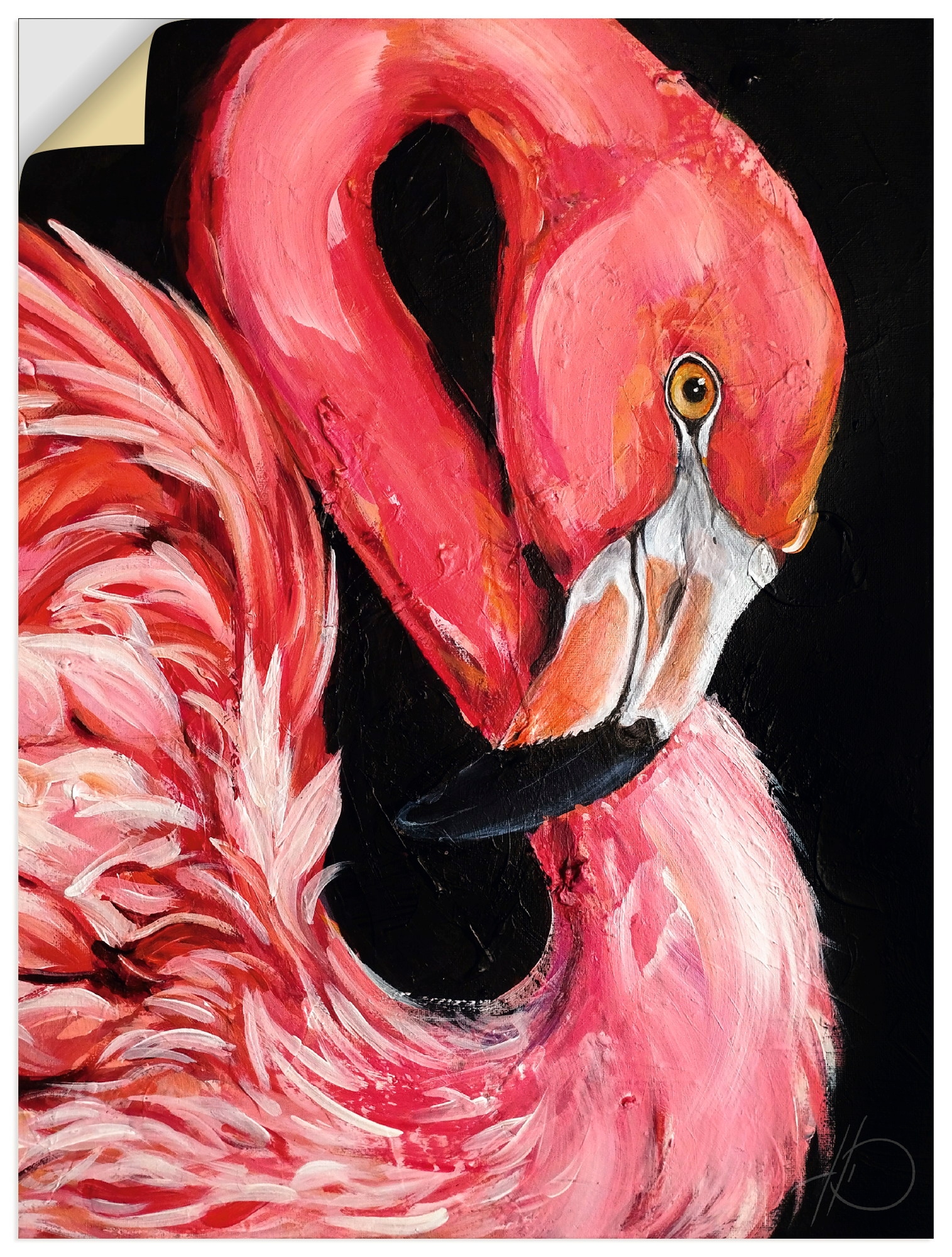 Wandbild ARTLAND "Flamin-GO", farbe bild(er): pink, B:60cm H:80cm, Bilder, als Alubild, Leinwandbild, Poster, Wandaufkleber in verschied. Größen