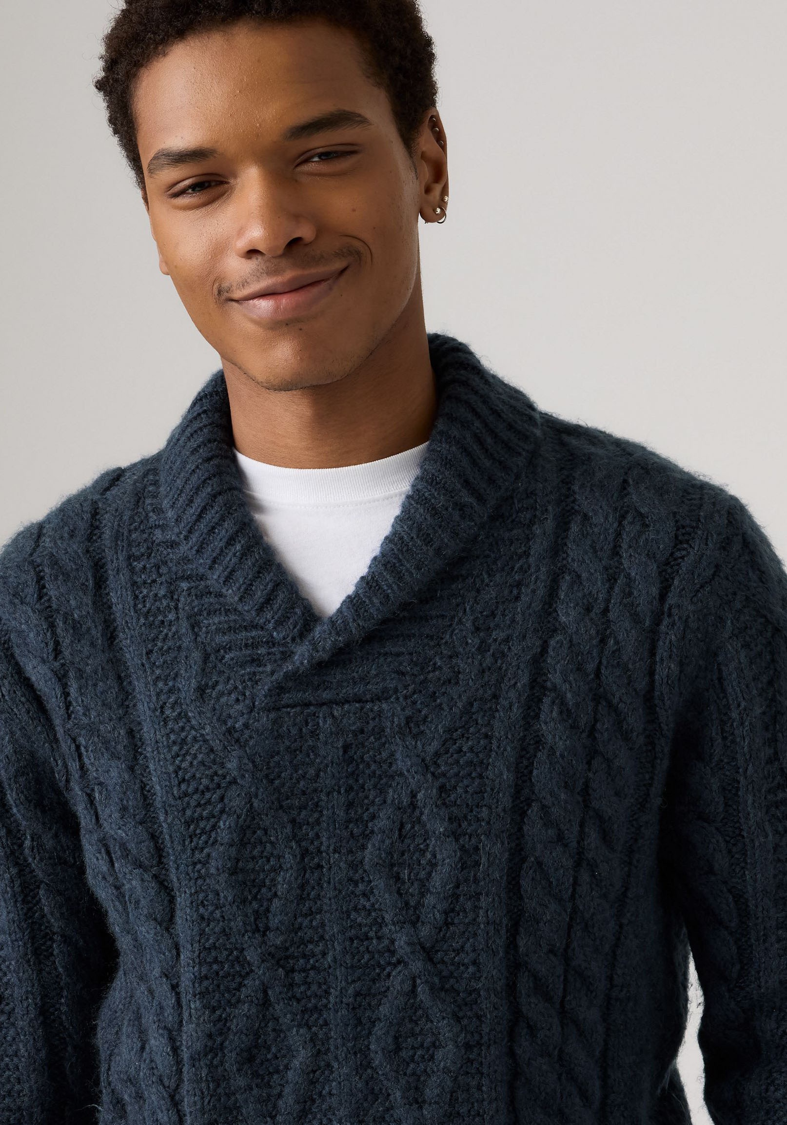 Levi's Knit Sweater Men Dark Night Navy Heat L 3