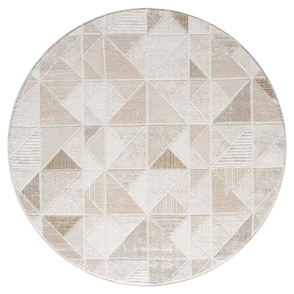 Carpet City Teppich »ANTIK231«, rund, 10 mm Höhe, Kurzflor, 3D-Optik, Klassisch-Modern für Wohnzimmer, Schlafzimmer