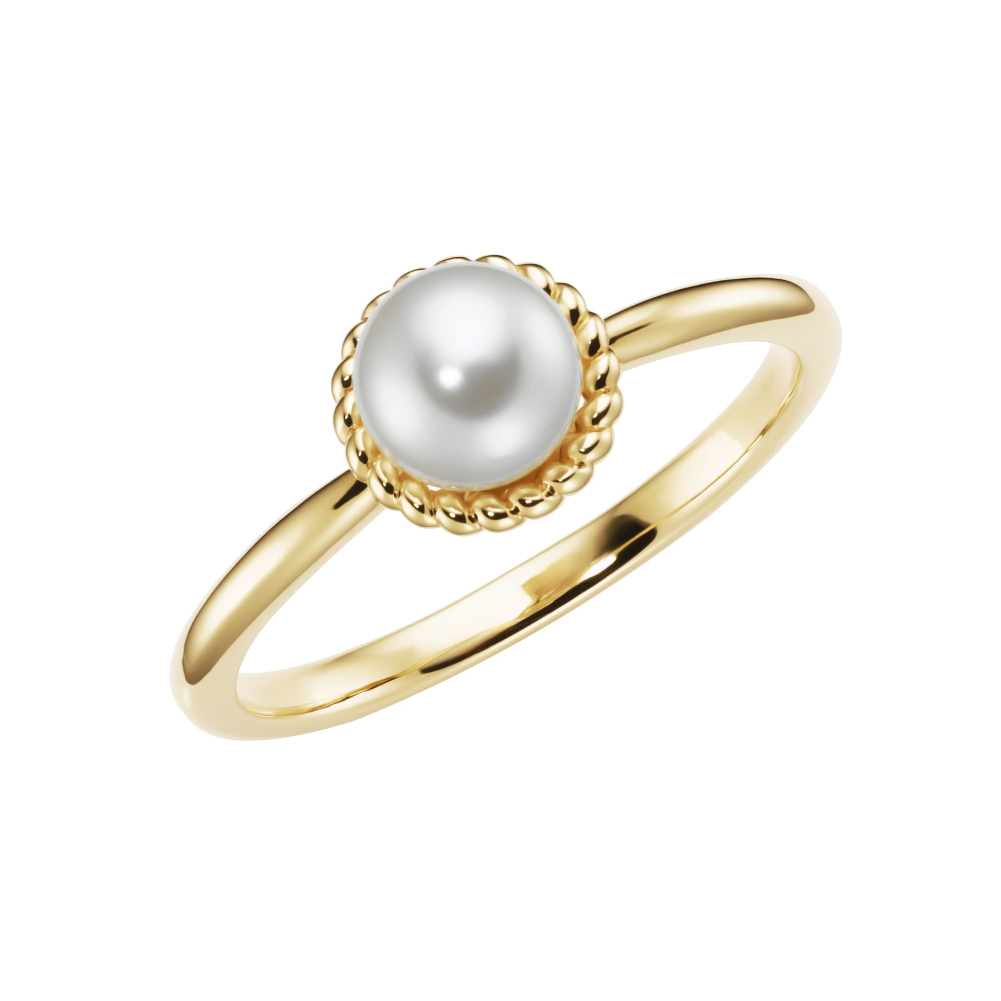 Firetti Pearl Ring Women Yellow Gold White Size 16