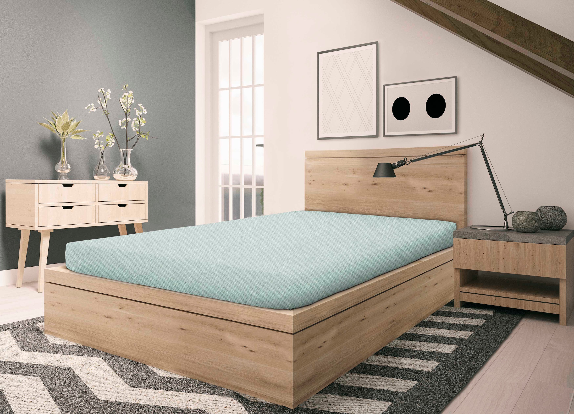 SETEX Bettlaken "Feinbiber Melange Spannbetttuch" Melange-Effekt: Tiefe, Le günstig online kaufen