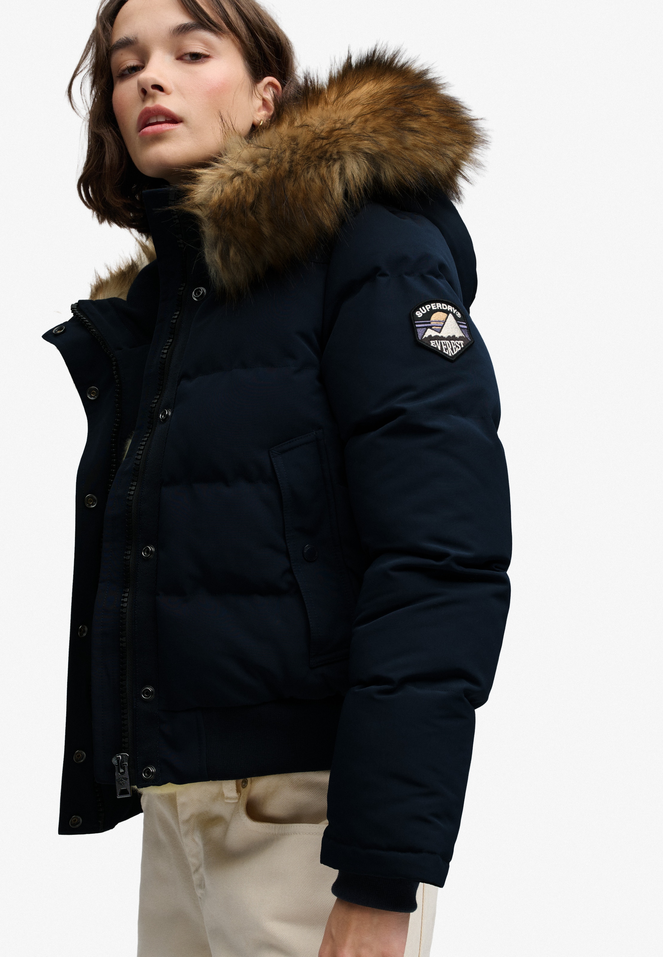 Superdry Steppjacke »EVEREST HOODED BOMBER JKT« mit Kapuze Kunstfaser, slim fit