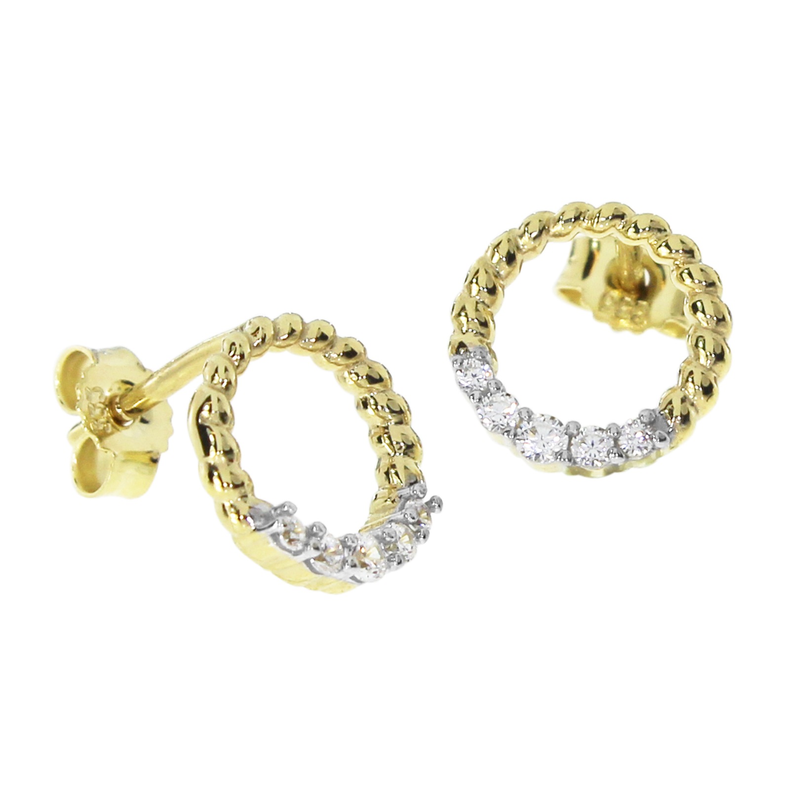 OSTSEE-SCHMUCK Damen Paar Ohrstecker "Ostsee-Schmuck Ohrstecker Britt Ohrstecker Britt", 10mm rund, Gelbgold 333, gelb, Gelbgold 333, Ohrringe