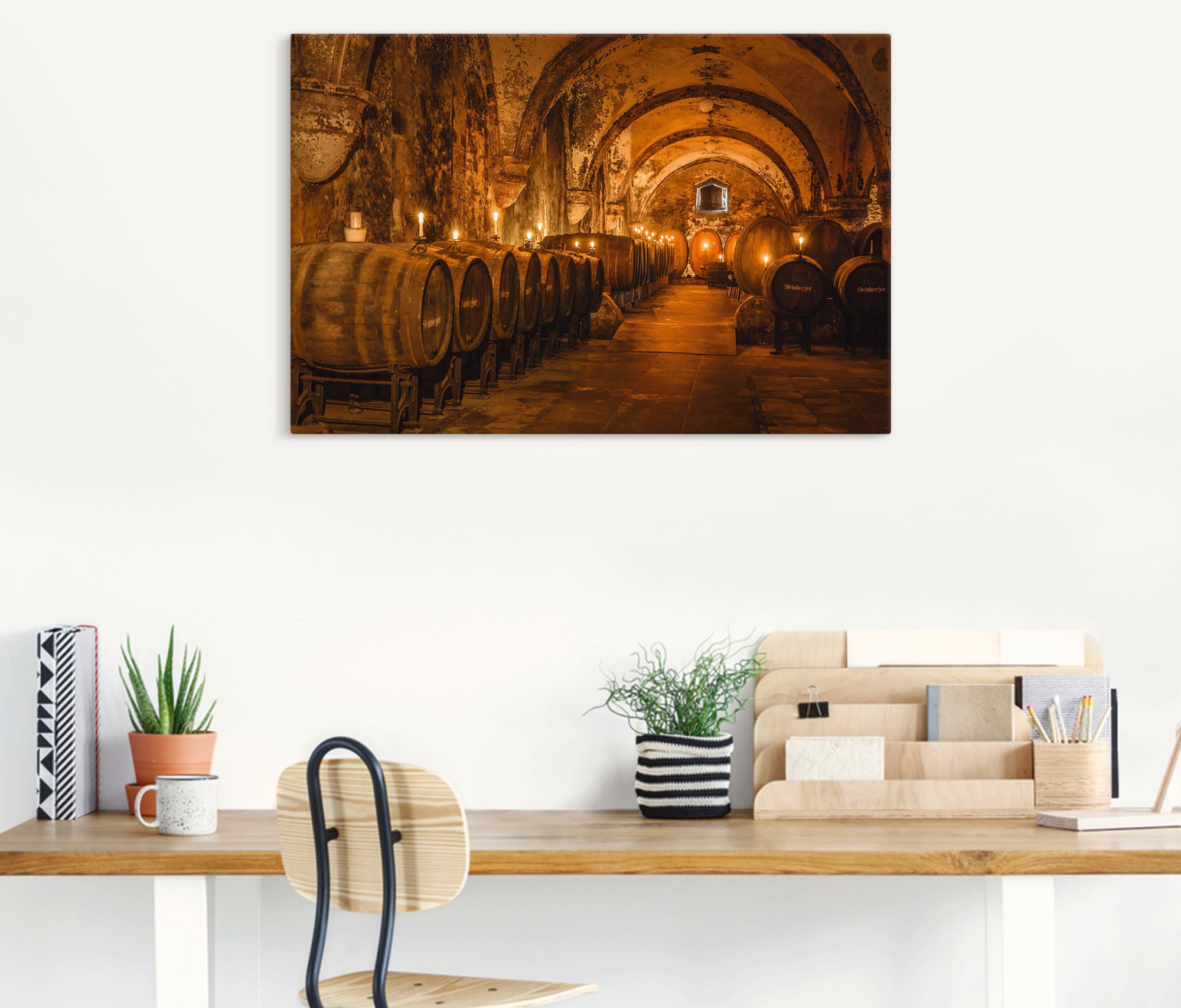 Artland Wandbild "Historischer Weinkeller Eberbach" Wein Bilder 1 Stk. tlg. günstig online kaufen