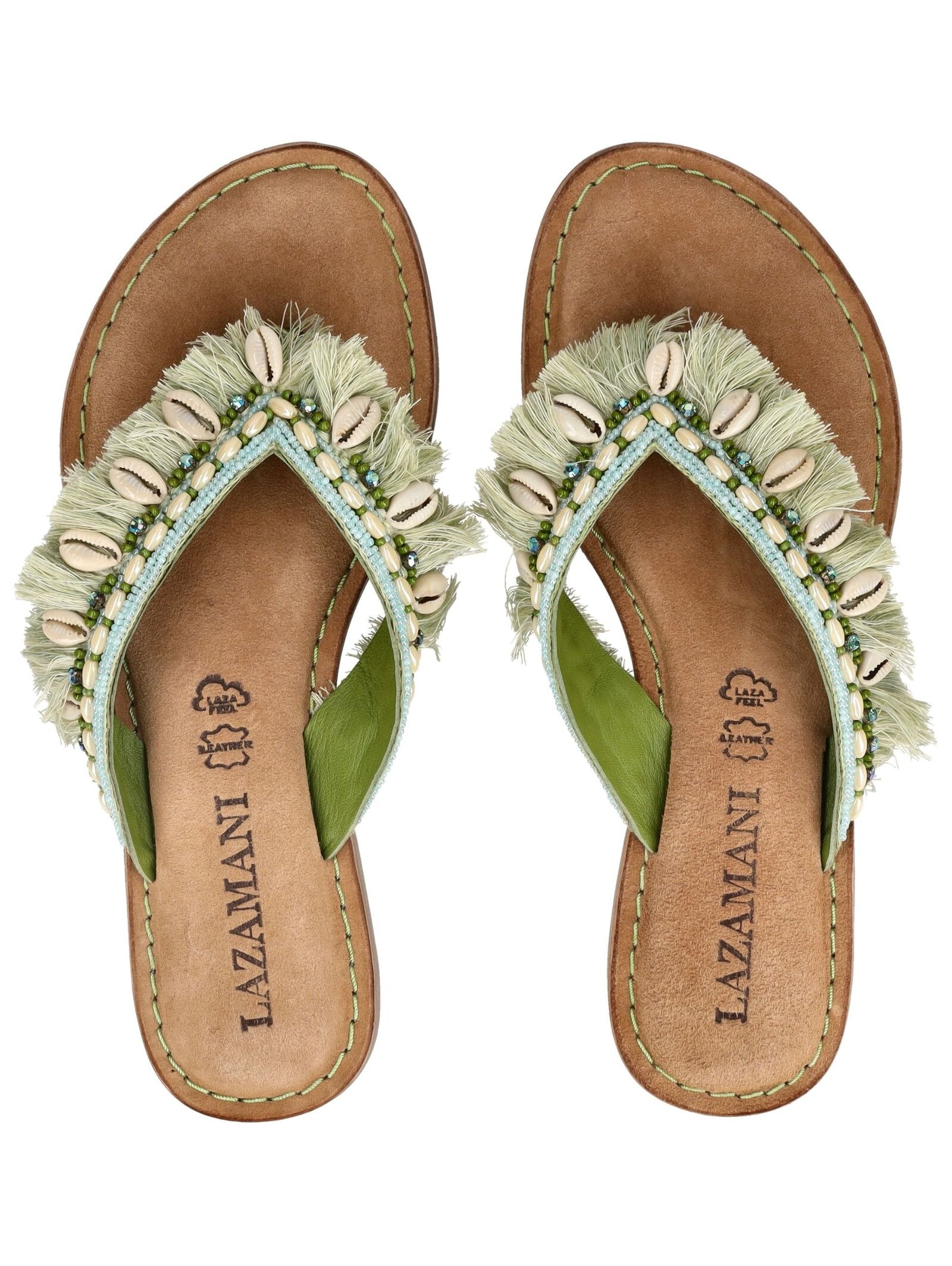 Lazamani Zehentrenner »Lazamani Pantoletten Leder/Textil«