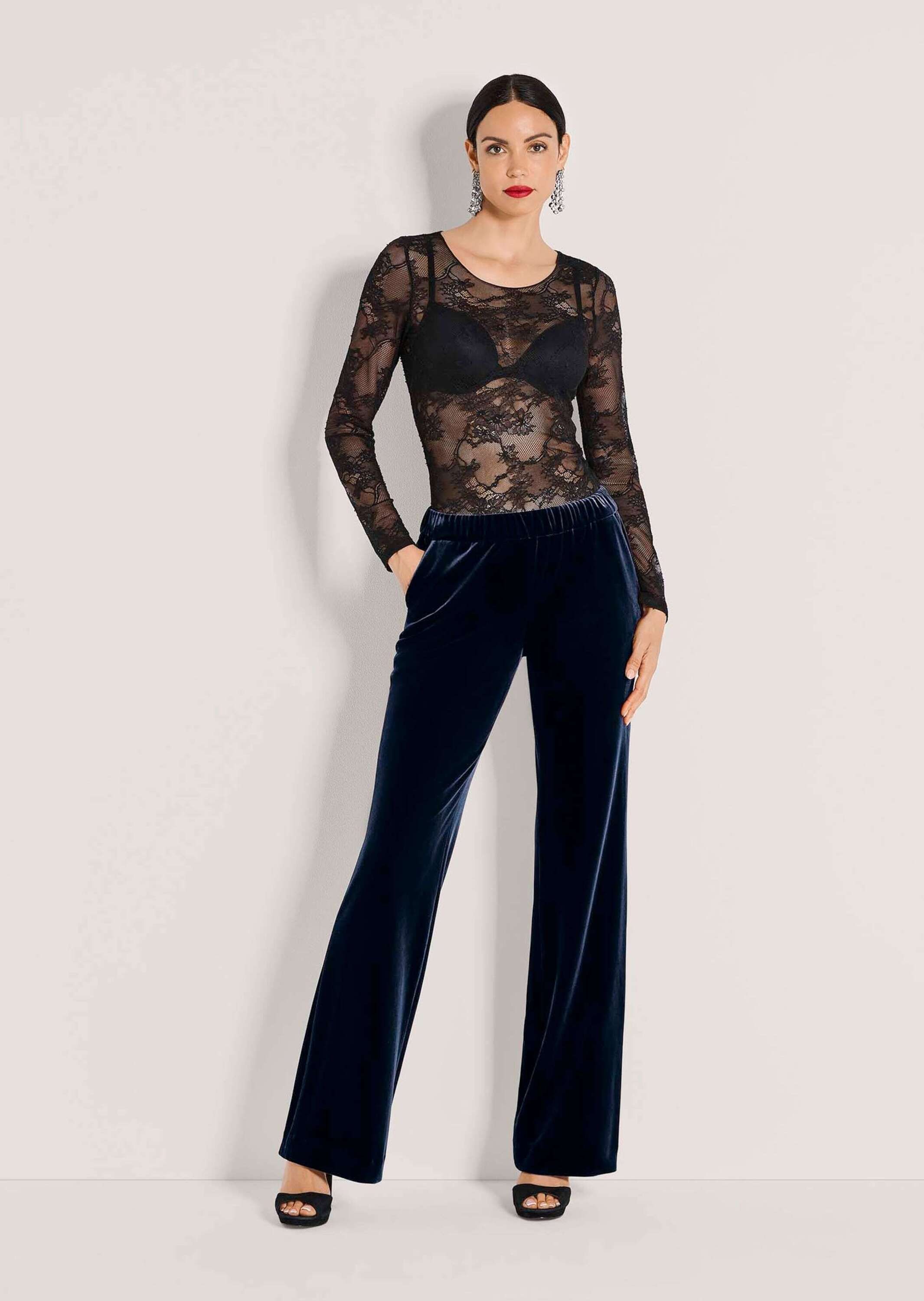 MADELEINE Stoffhose »Samthose Weite Samthose mit elastischem Bund«