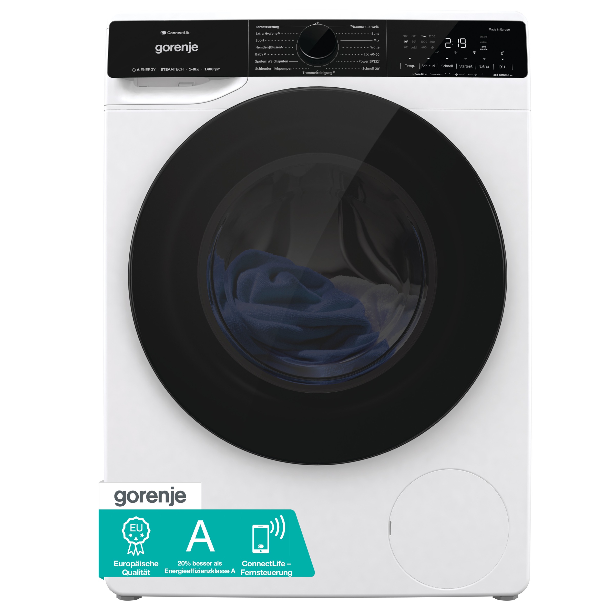 GORENJE Waschmaschine »WPNA84A2TS«, 8 kg, 1400 U/min, Energieklasse A-20%