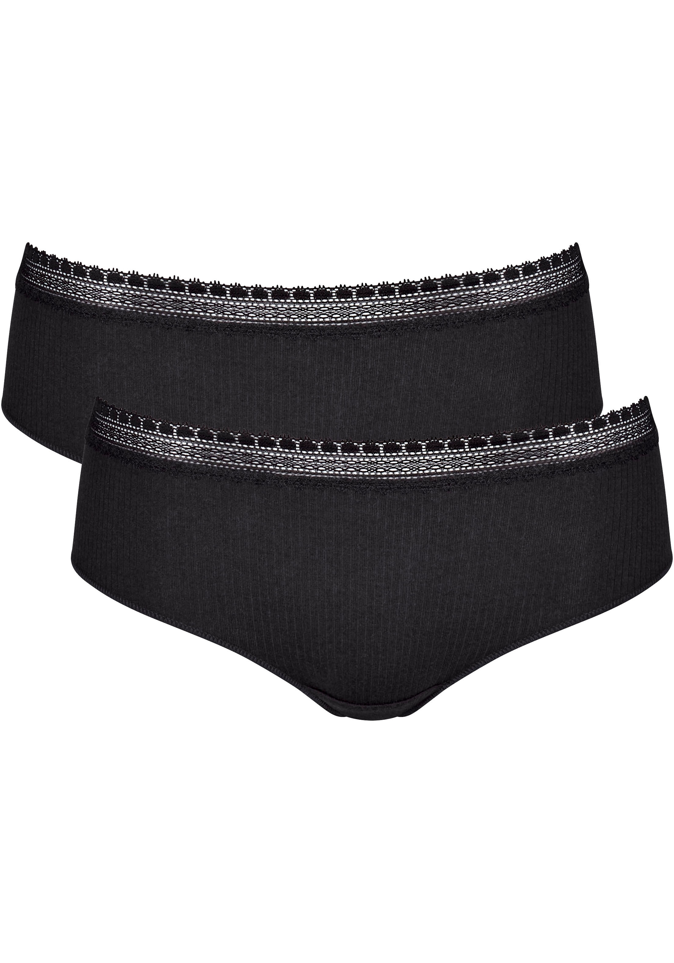 sloggi Hipster "GO Ribbed", (2er Pack), Feinripp, Stretch-Spitze, Baumwollm günstig online kaufen