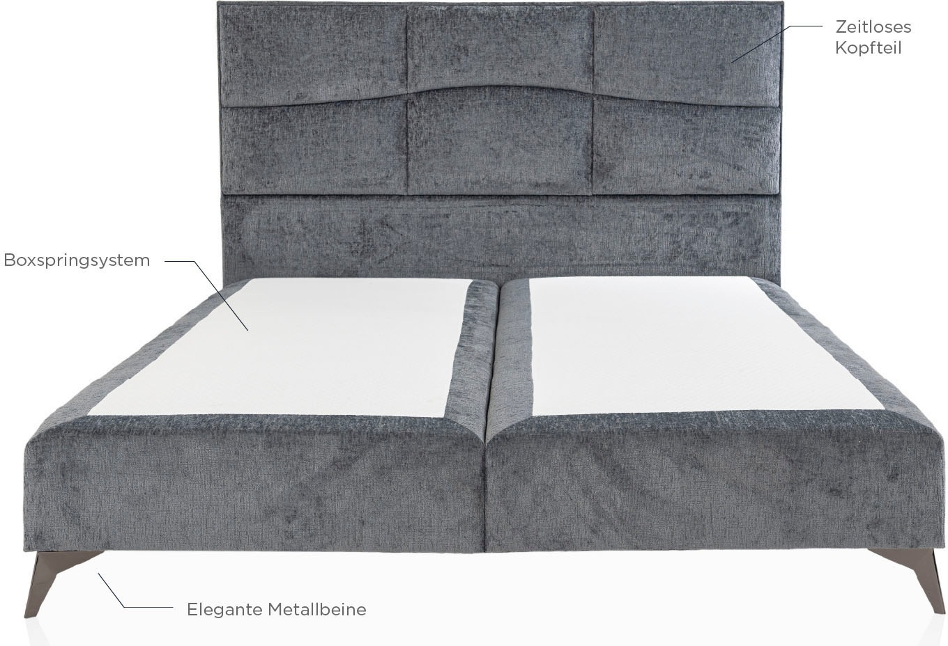 Home affaire Boxspringbett »Violette erhältlich in den Breite 160, 180 & 200cm« inkl. Topper und extra dicker Taschen-Federkernmatratze