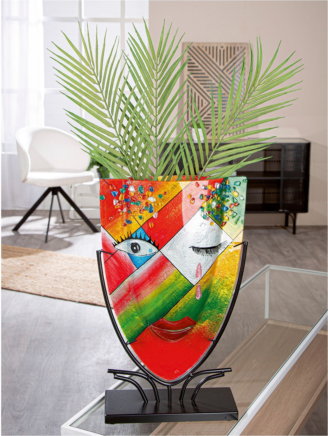 Casablanca by Gilde Tischvase "Gesichtsvase oval Dreaming orange H. 49 cm", günstig online kaufen