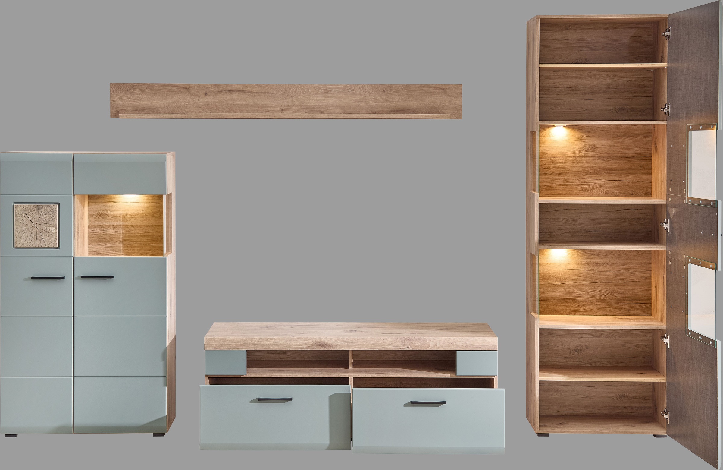 Innostyle Wohnwand "FUN PLUS II" 4 Stk. tlg. inkl. LED-Beleuchtung günstig online kaufen