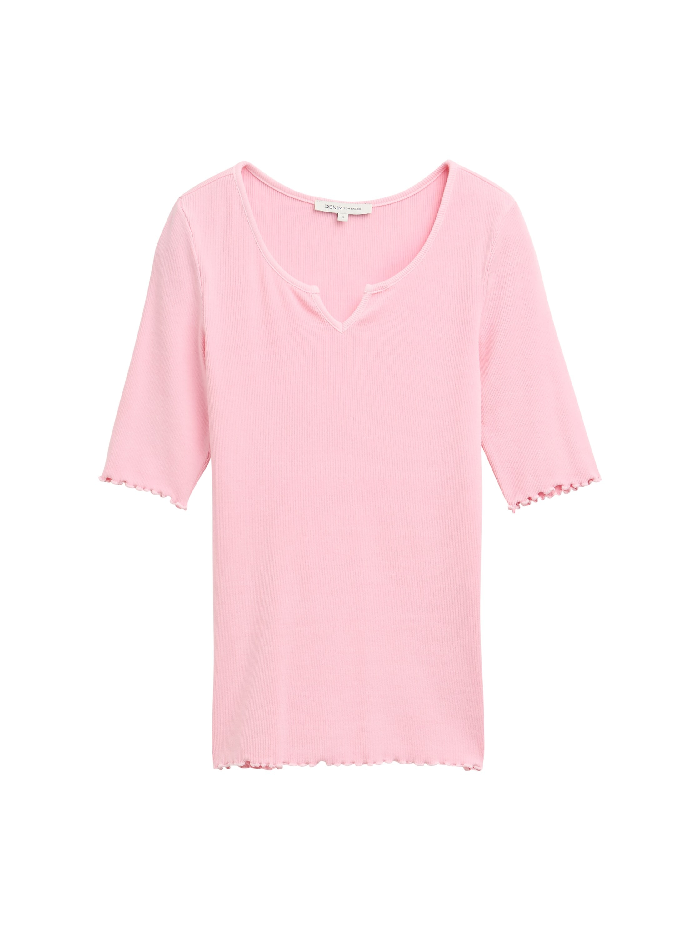 TOM TAILOR Denim T-Shirt, mit Rippstruktur
