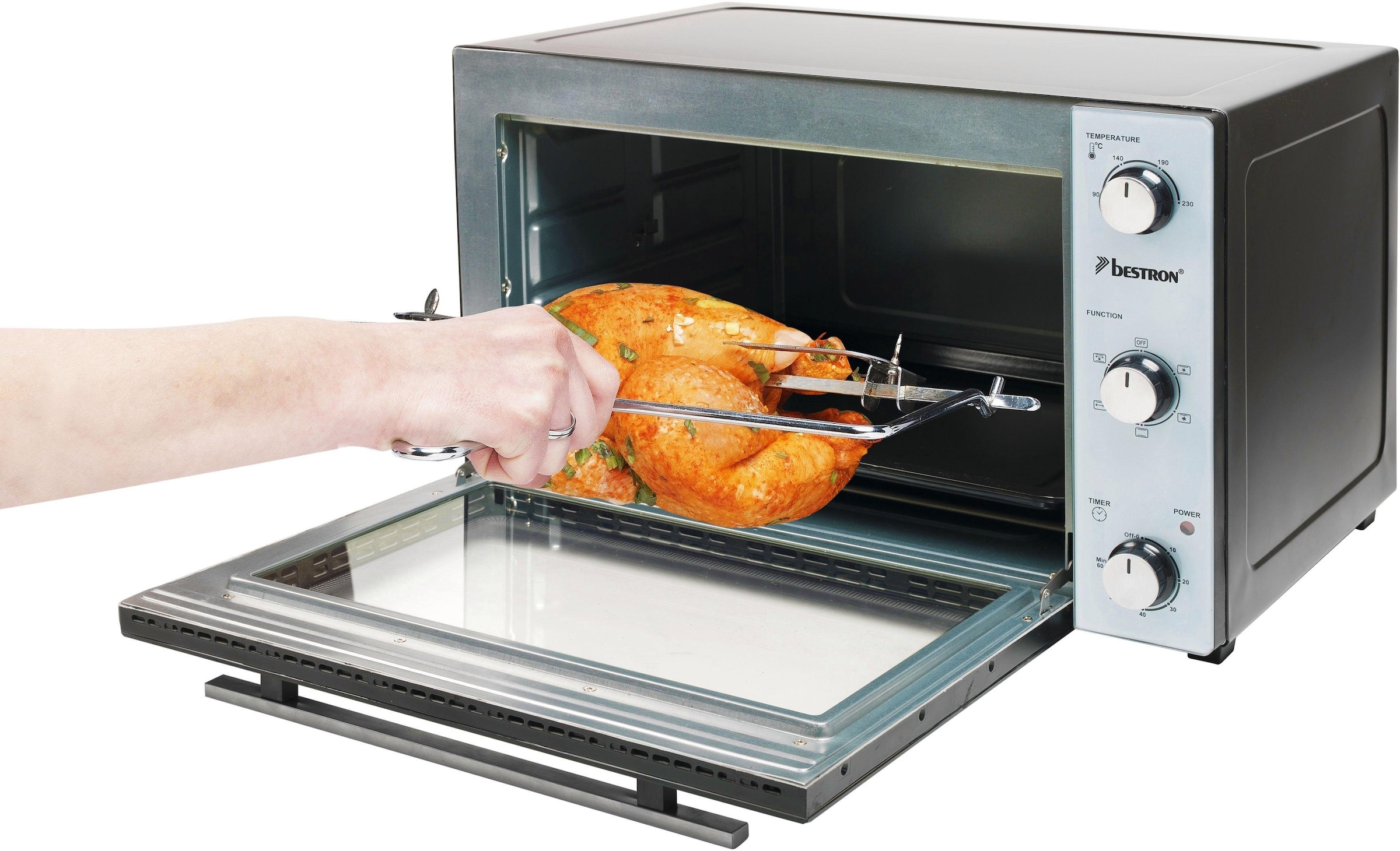 bestron Minibackofen Gerät«, | BAUR Edelstahl, 1500 Drehspieß, Schwarz W, per »2-in-1 mit Raten