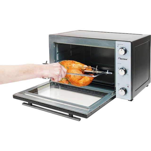 bestron Minibackofen »2-in-1 Gerät«, mit Drehspieß, 1500 W, Edelstahl,  Schwarz per Raten | BAUR