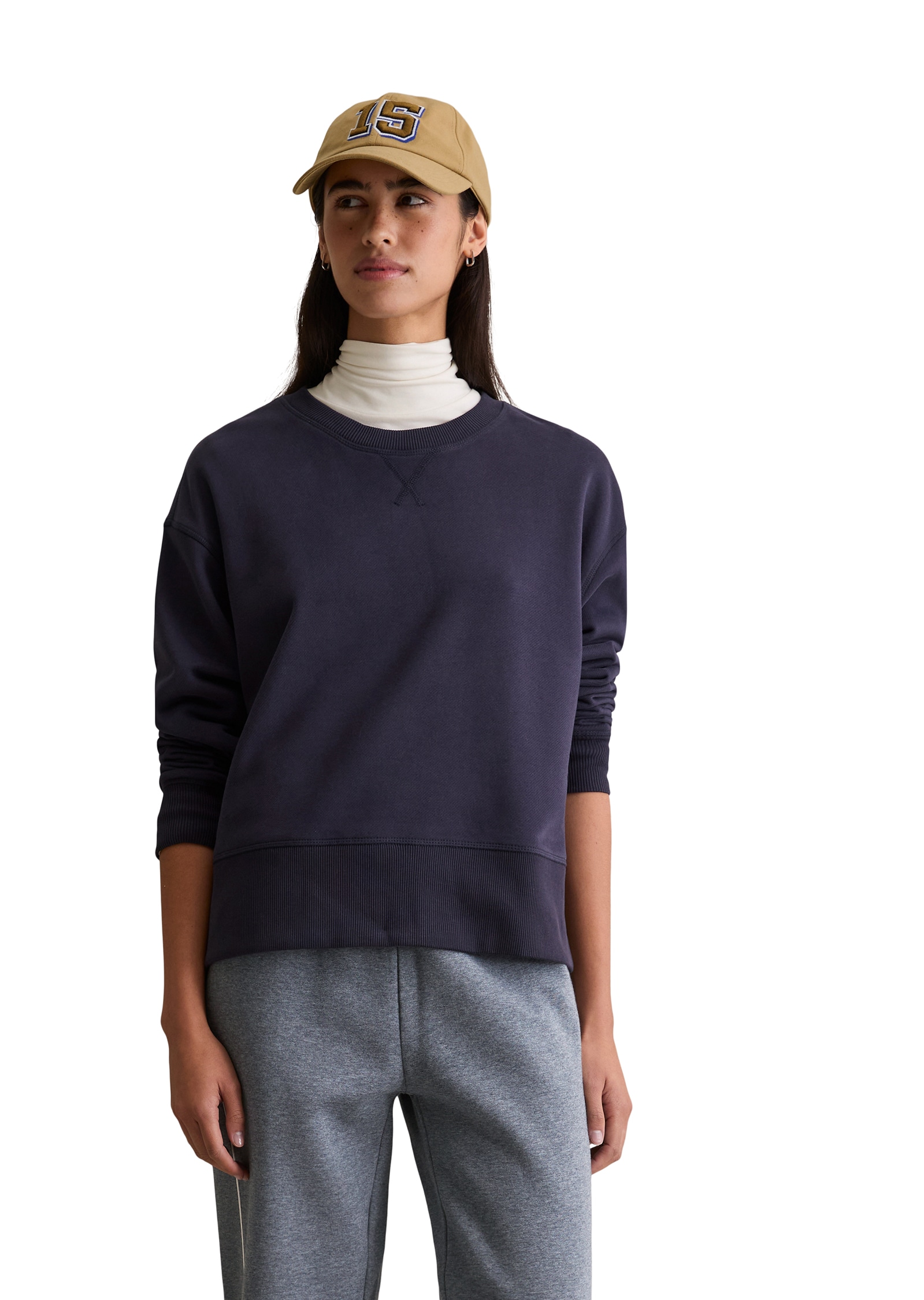 Marc OPolo DENIM Sweatshirt, basic, lockere Form, mit Seitenschlitzen günstig online kaufen