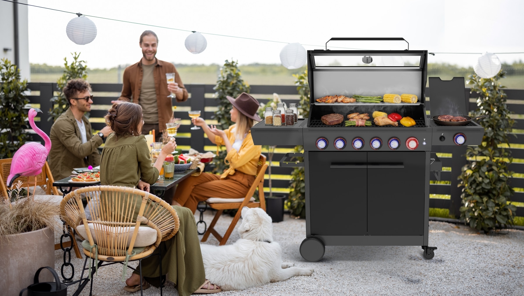 El Fuego Gasgrill »Key West« 22 kW (6 Brenner je 3,0 kW + 1 Turbobrenner 4,0 kW)