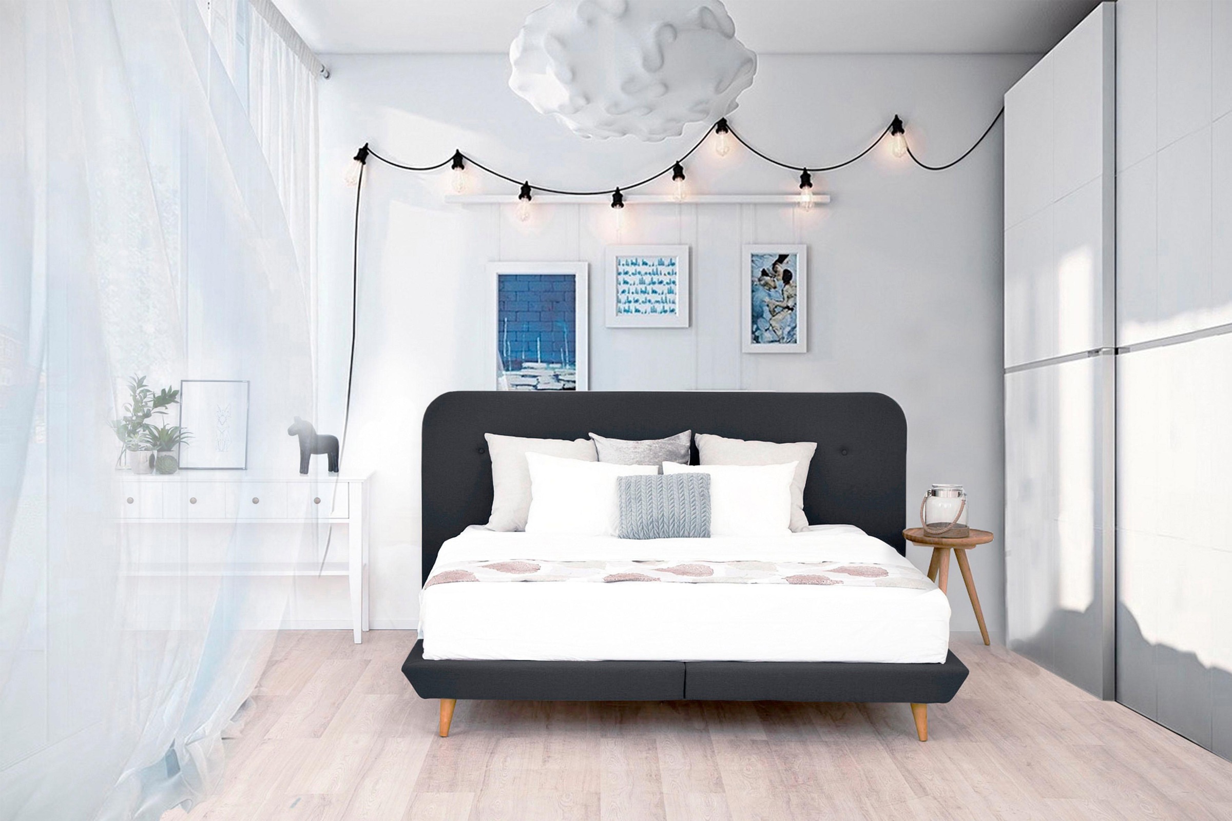 andas Boxspringbett »Premium«, Steppung mit Knopfheftung, inkl. Topper