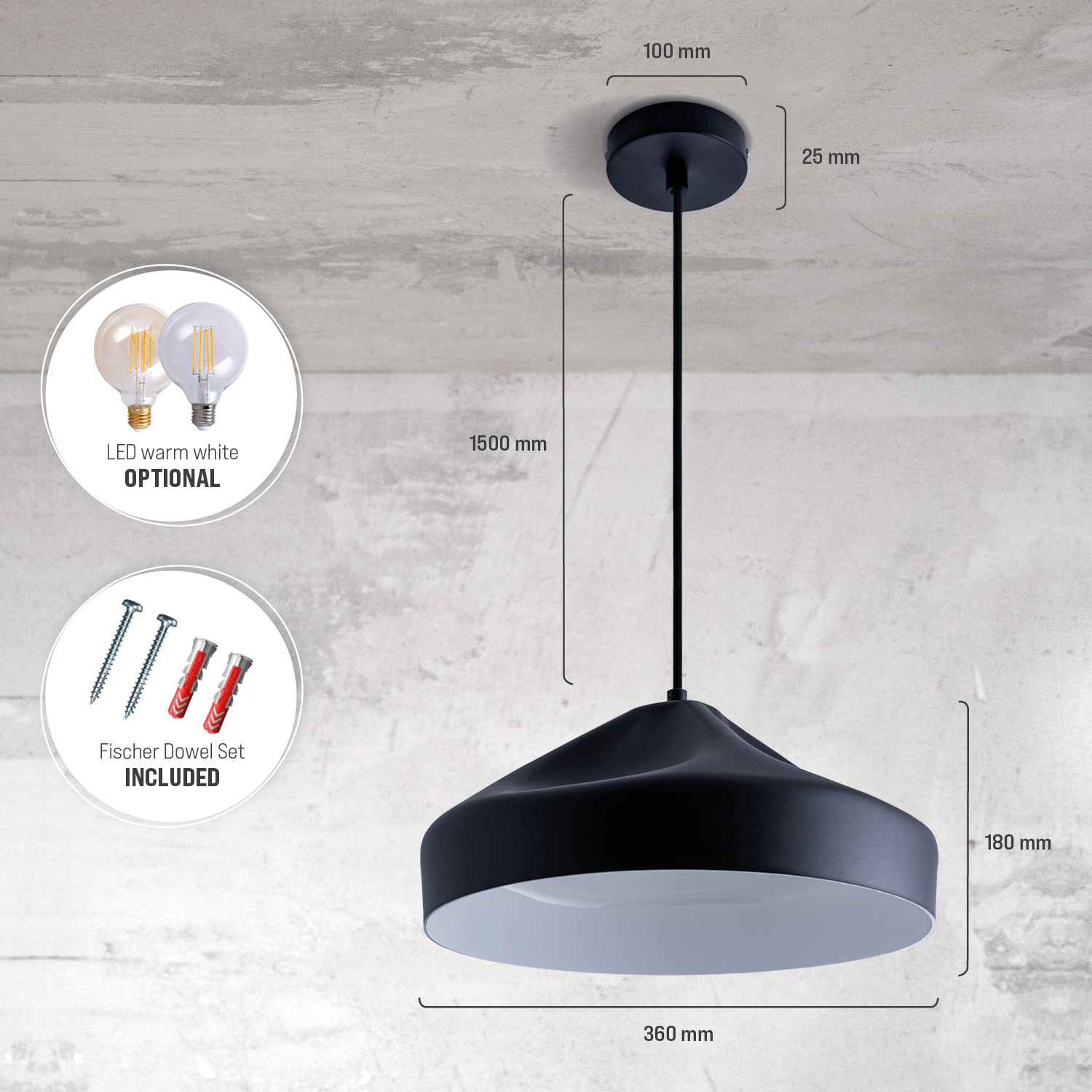 Paco Home Pendelleuchte »HURLEY T«, 1 flammig, Leuchtmittel E27 | ohne Leuchtmittel, Hängelampe Esszimmer Küchenlampe Hängend Esstischlampe Innen Gold