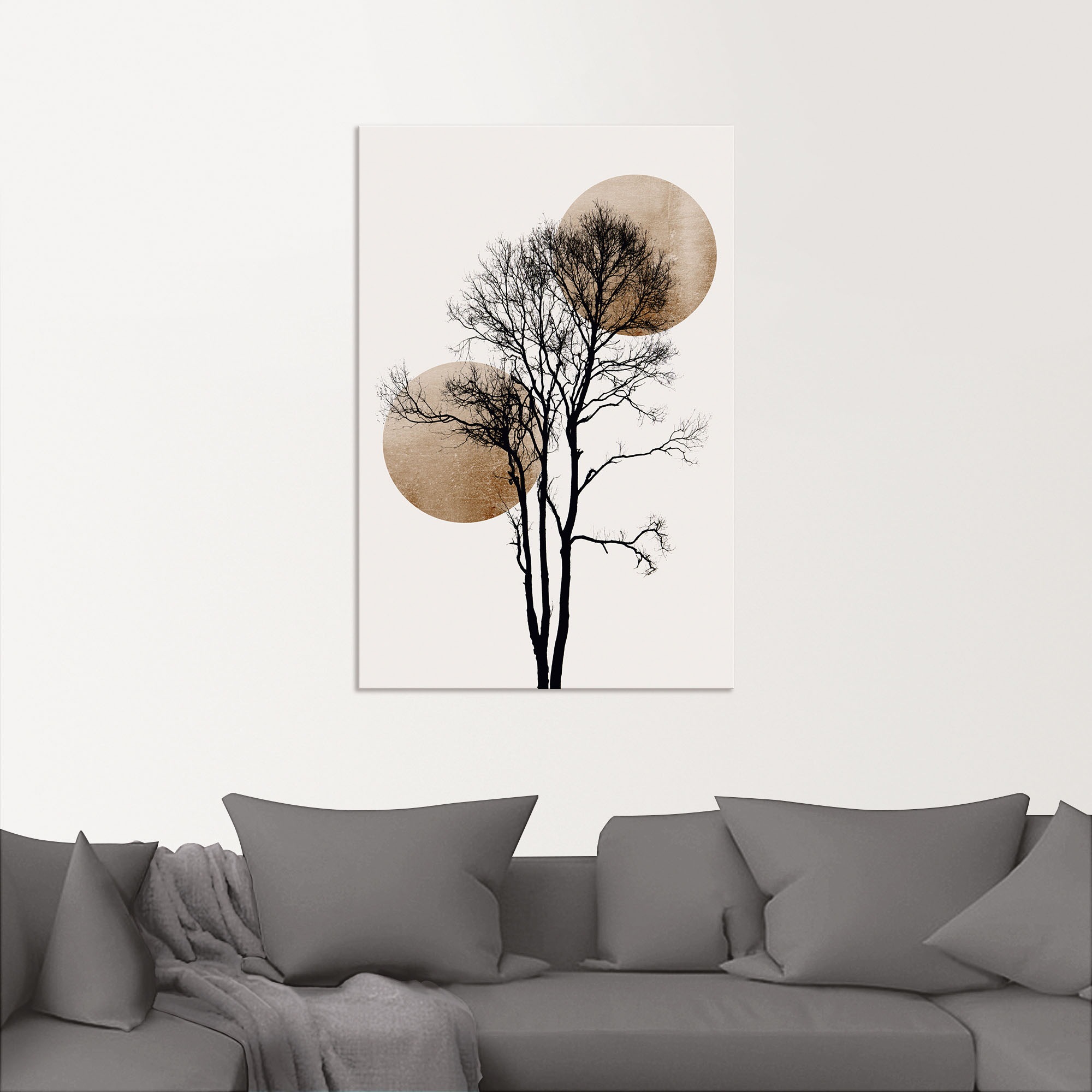 Artland Wandbild "Sonne und Mond versteckt" Baumbilder 1 Stk. tlg. als Alub günstig online kaufen