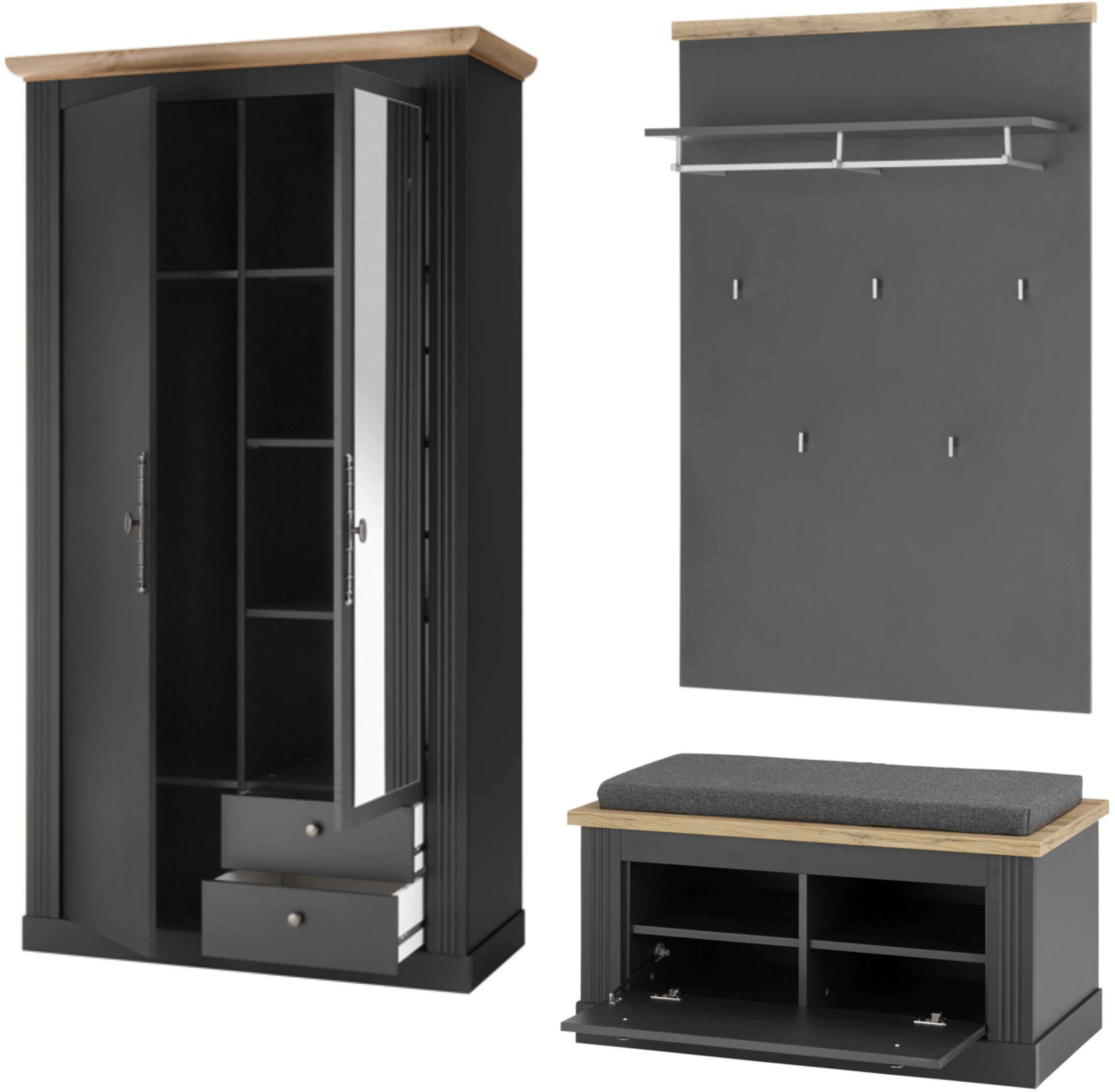 Thumbnail - OTTO home Garderoben-Set "WESTMINSTER TOPSELLER" Schuhbank, Paneel, Garderobenschrank, 3 Stk. tlg.