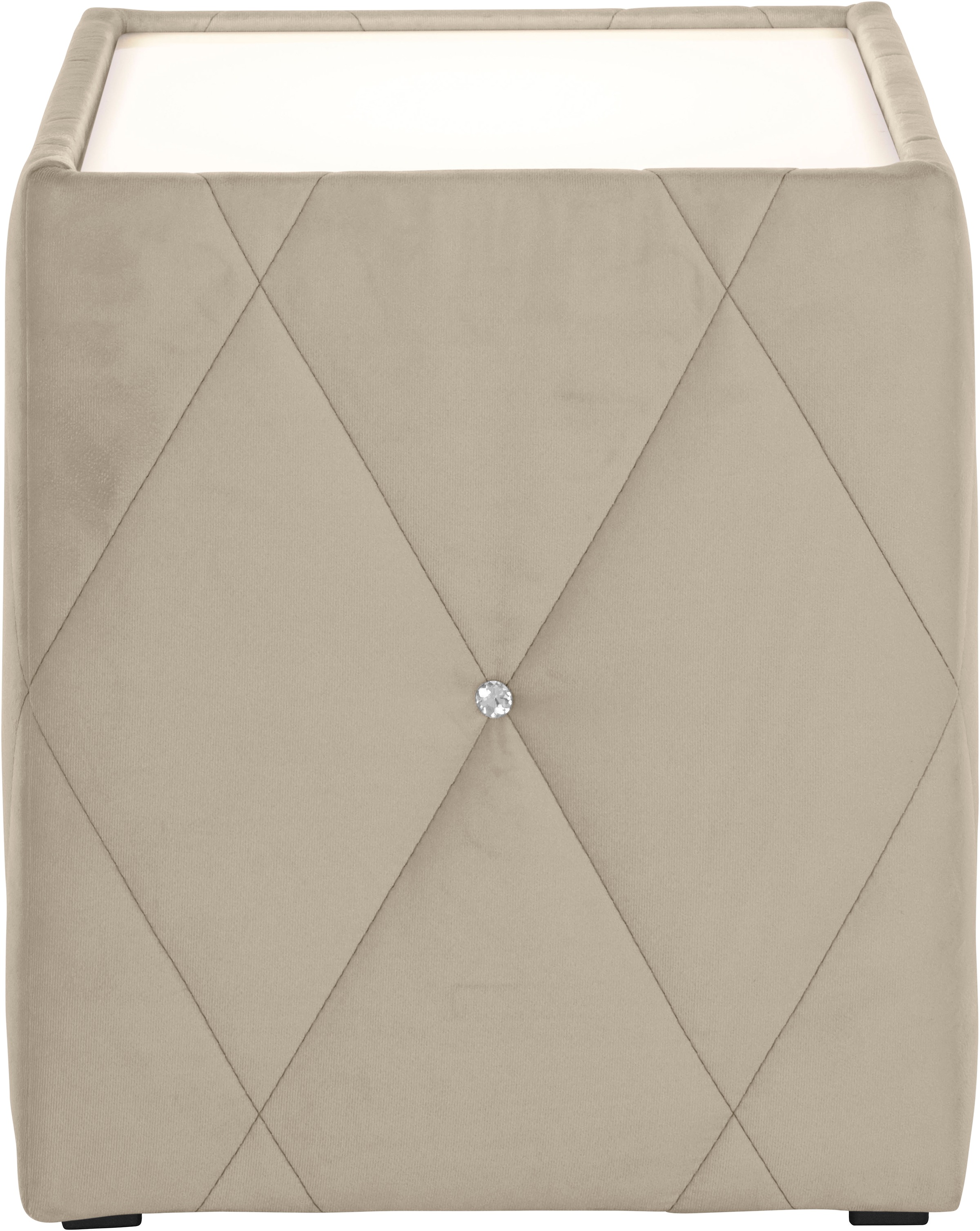 Home affaire Nachttisch "Alfie" mit Beleuchtung und Bezug aus Samtverlours günstig online kaufen