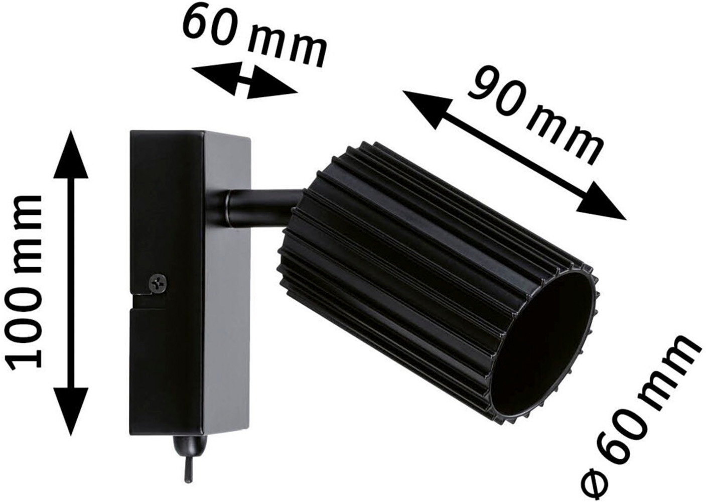 Paulmann Wandleuchte »Spot Lirena max 1x10W GU10 Schwarz 230V Metall« GU10 1 Stk. Dimmbar
