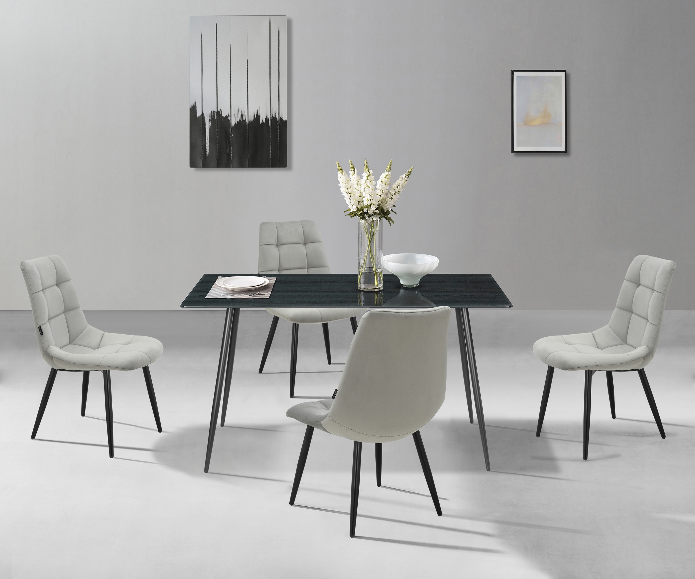 Home affaire Essgruppe "Arhus" Set, 5 Stk. tlg. mit Glasplatte in Holzoptik günstig online kaufen