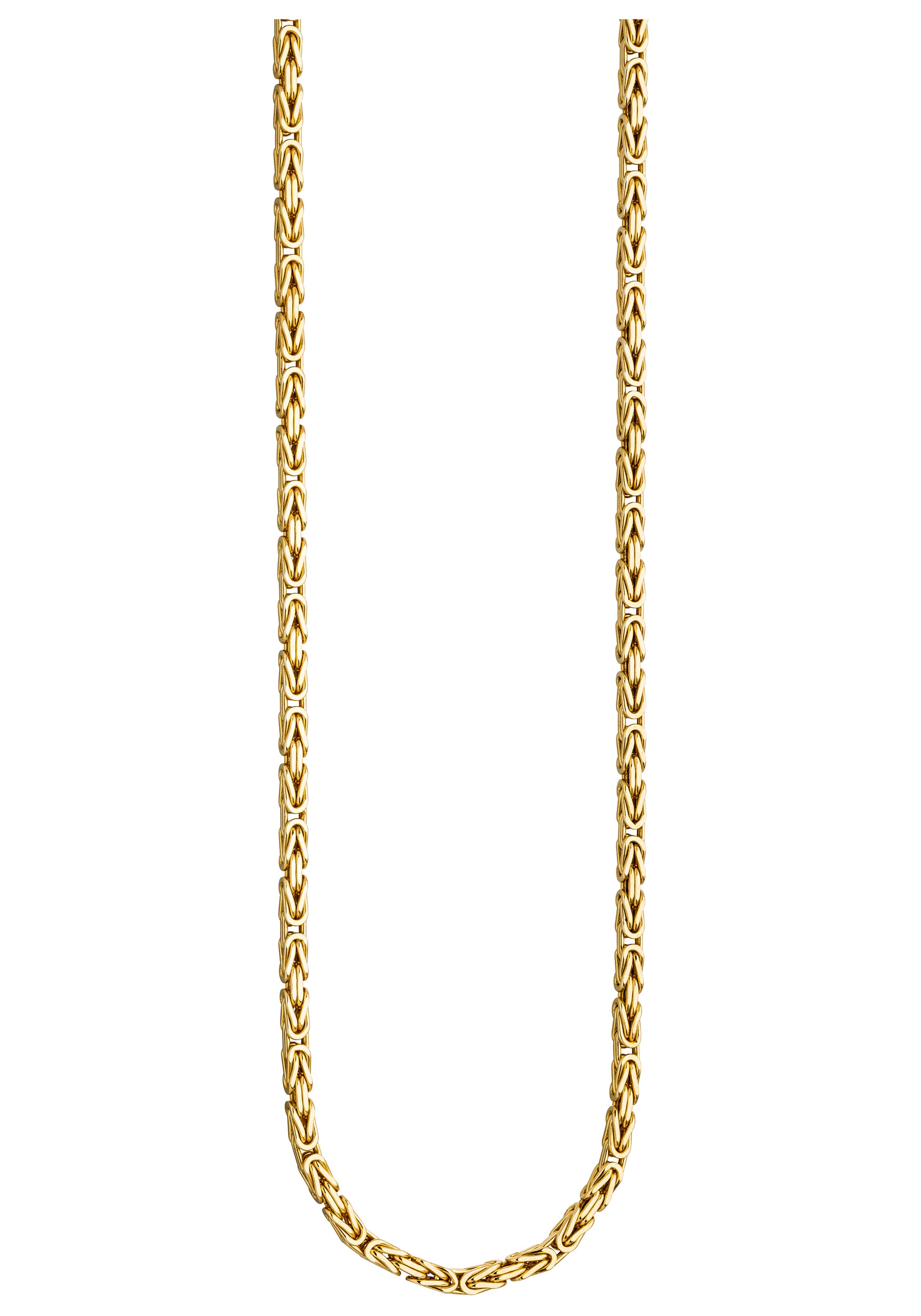 JOBO Kette ohne Anhänger, Königskette 925 Silber vergoldet 60 cm
