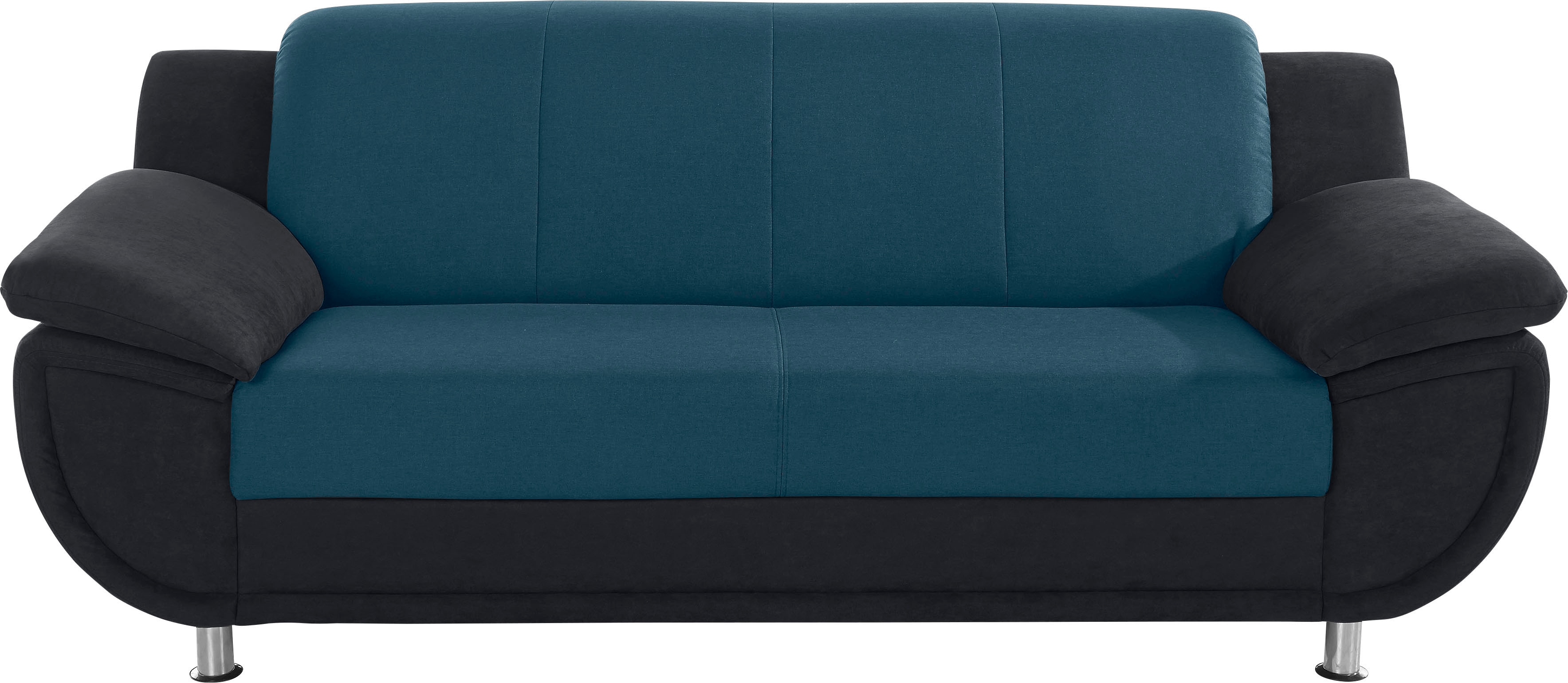 TRENDMANUFAKTUR 3-Sitzer "Rondo 3, zeitlos und modern, bequem, Materialmix, Breite 207cm" wahlweise mit Federkern, extrabreite Armlehnen zum Relaxen