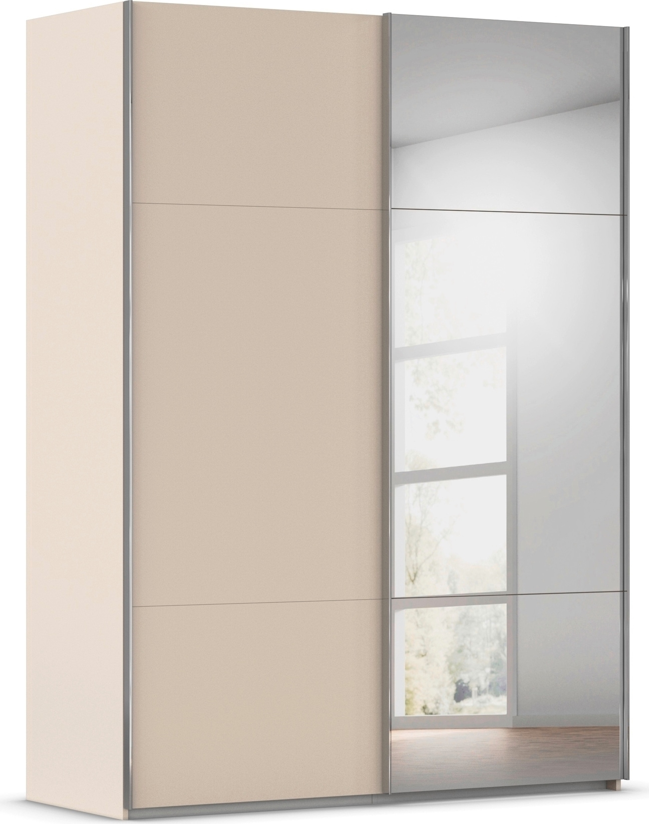 rauch Schwebetürenschrank "Kleiderschrank Schrank Garderobe Schlafzimmerschrank CONTIDO" 3 verschiedene Ausstattungen BASIC/CLASSIC/PREMIUM (inkl. SOFT-CLOSE), aus hochwertigem Material in 6 Breiten 2 Griff-Farben MADE IN GERMANY