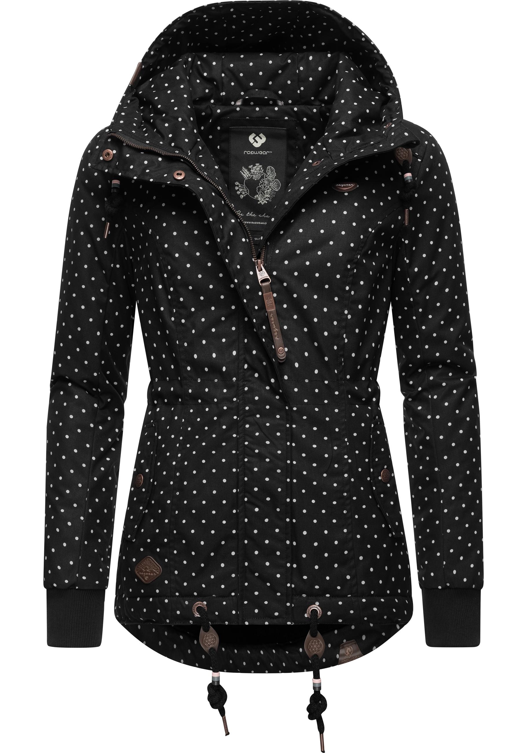 Ragwear Winterjacke "Danka Dots Intl.", mit Kapuze, stylische Winter Outdoorjacke mit Kapuze