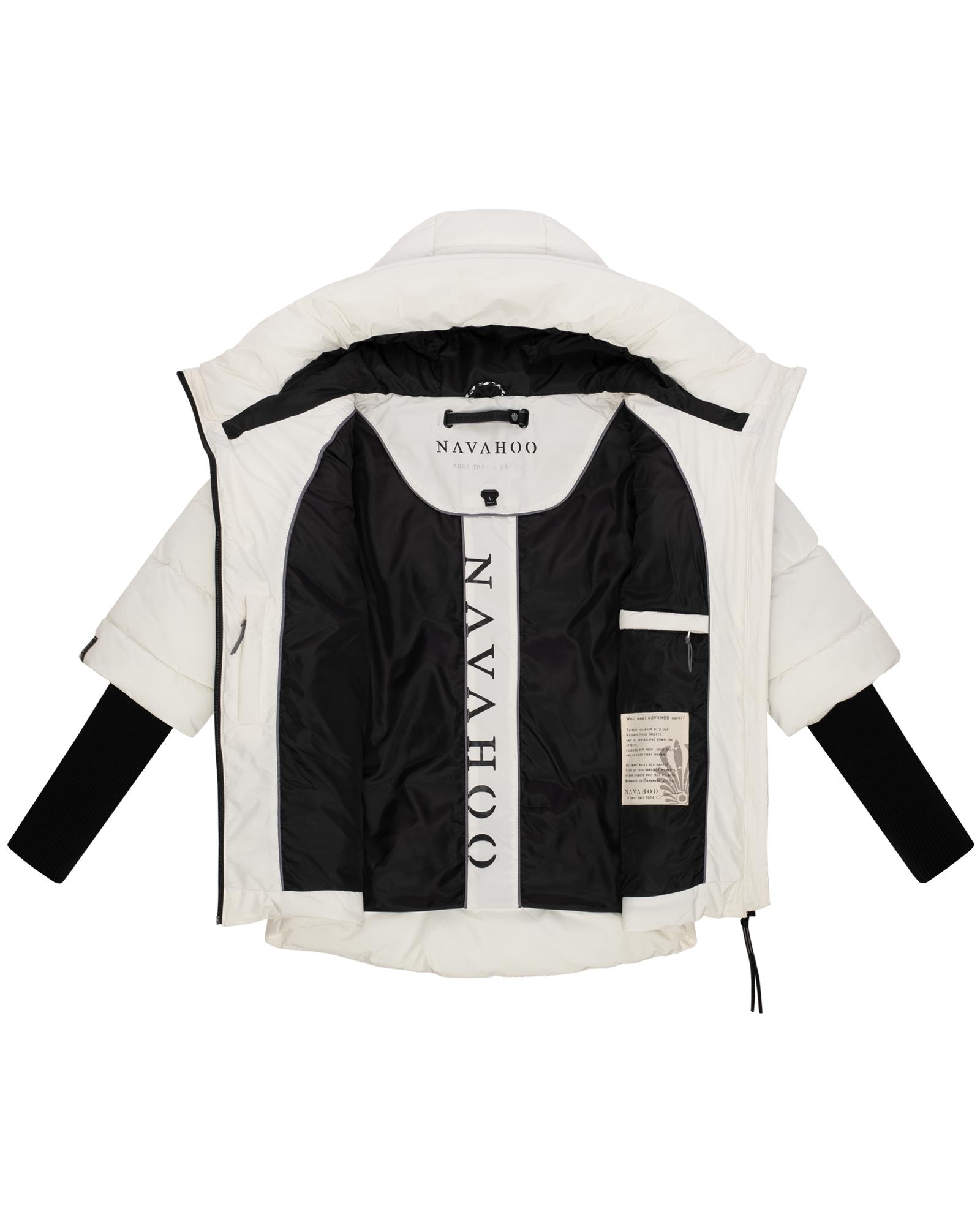 Navahoo Steppjacke »Lotusherz XIV«, mit Kapuze, Warme gesteppte Winterjacke mit Rippstrickärmeln