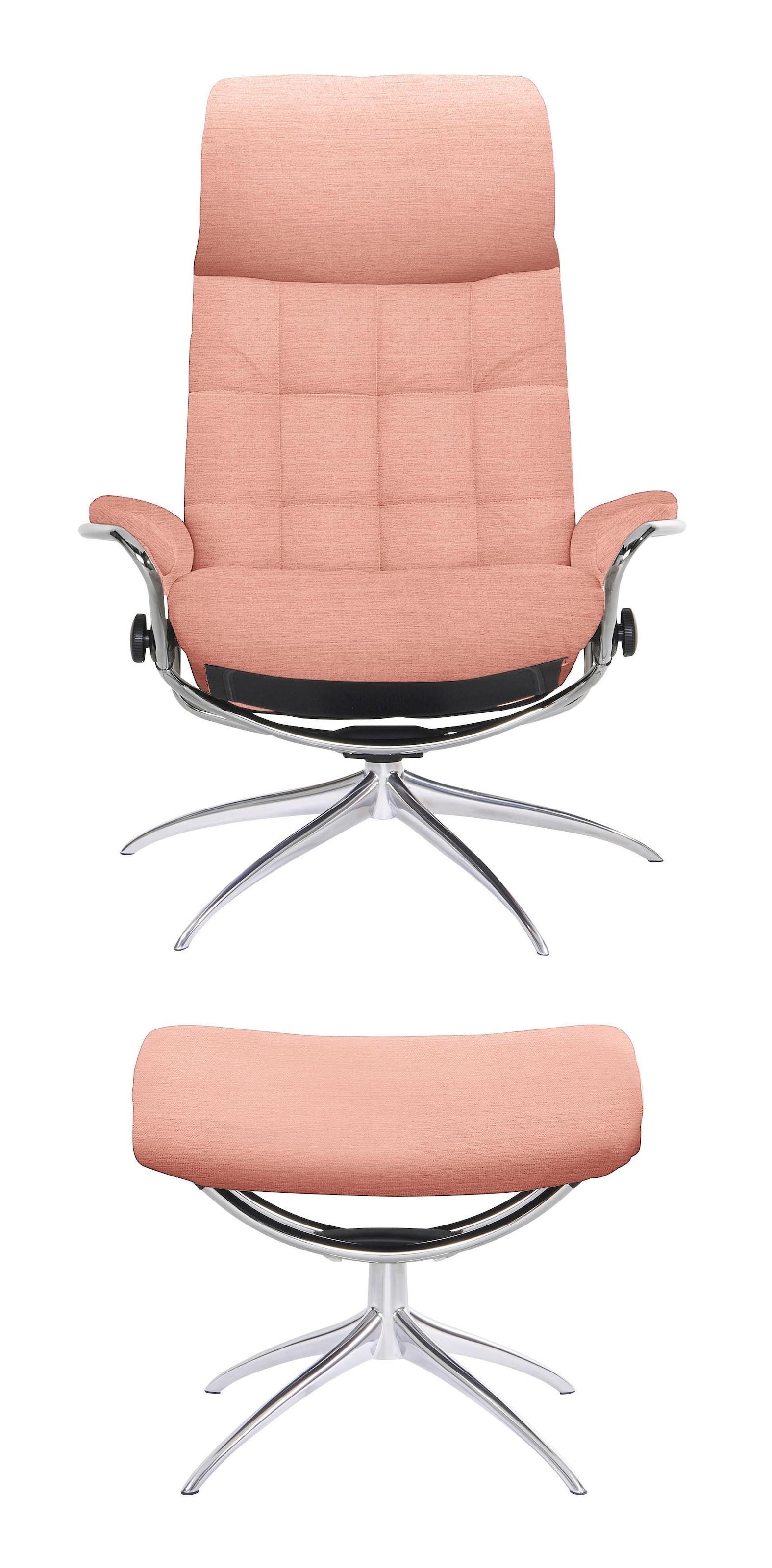 Stressless® Relaxsessel »London«, (Set, Relaxsessel mit Hocker), mit Hocker, High Back, mit Star Base, Gestell Chrom