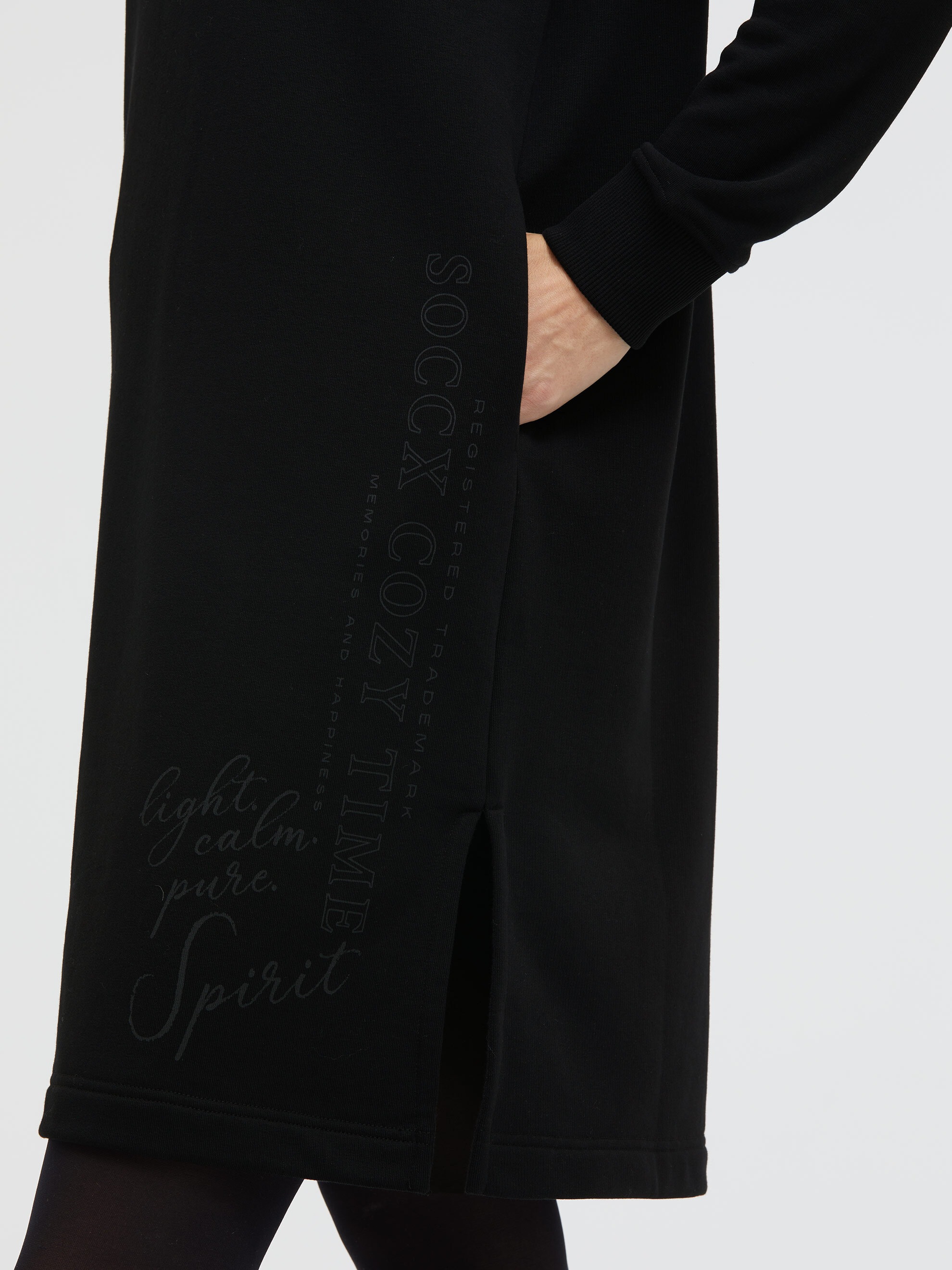 SOCCX Sweatkleid Ohne Taschen mit Seitenschlitze