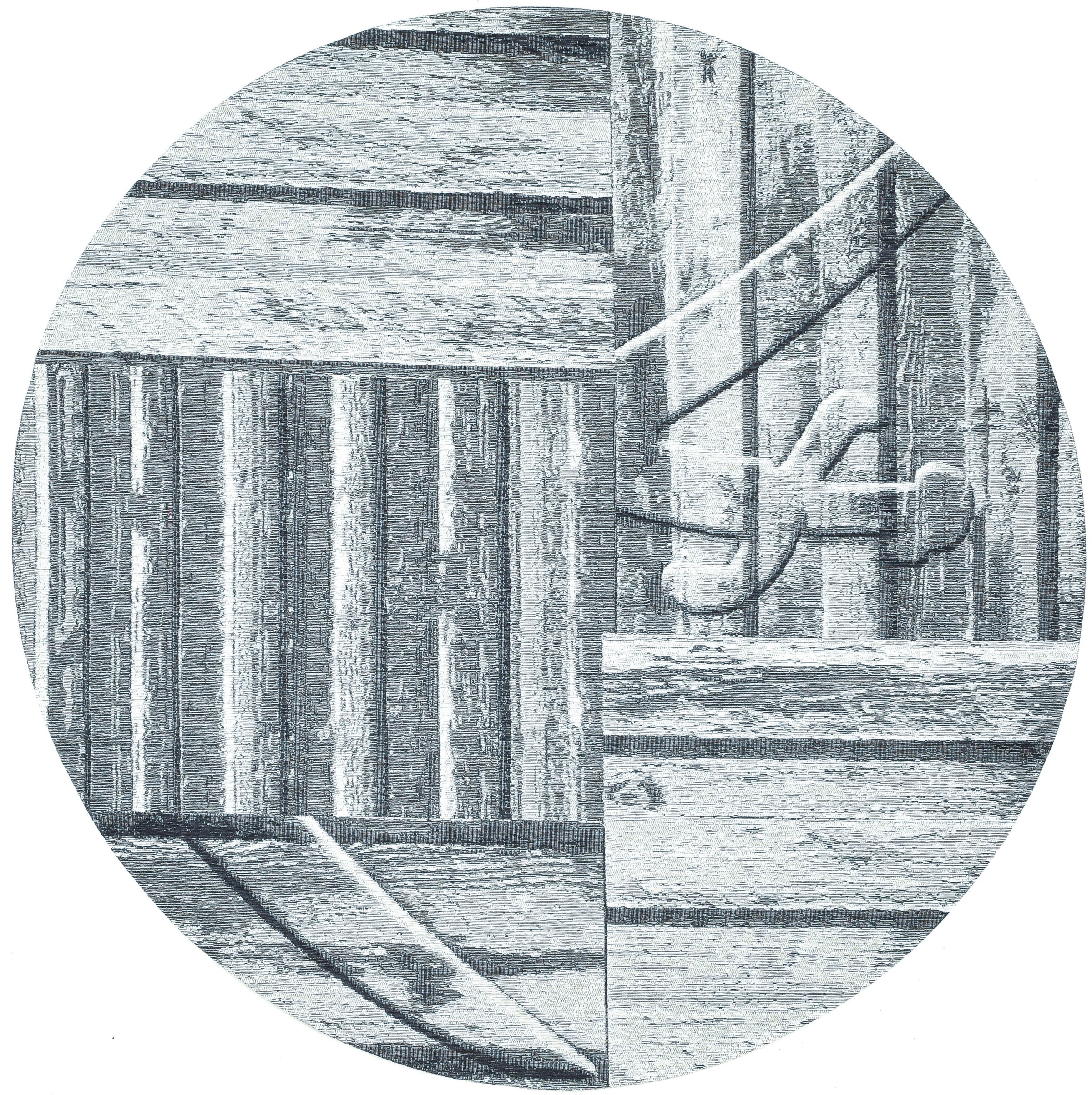 Sansibar Teppich "Keitum 010" rund 3 mm Höhe Flachgewebe, modernes Holz Des günstig online kaufen