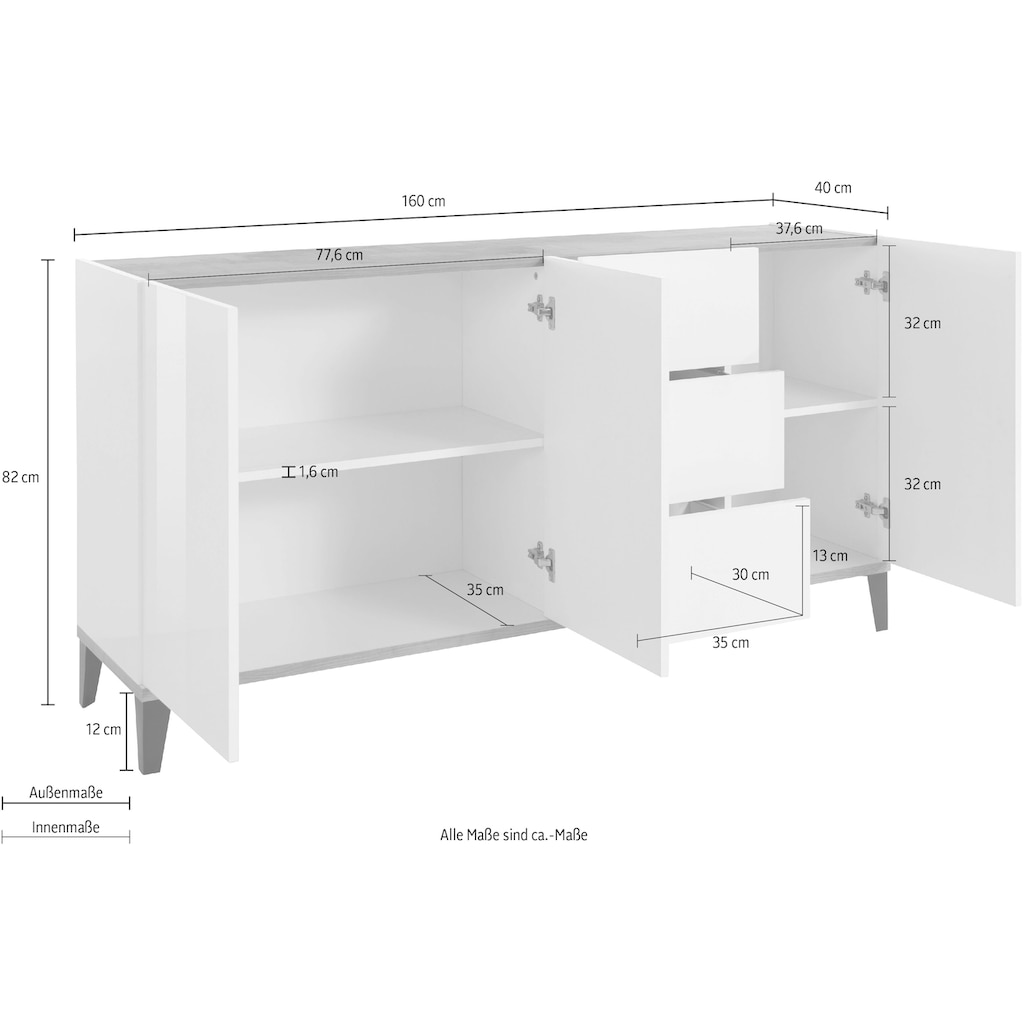 INOSIGN Sideboard »sunrise«, Breite 160 cm