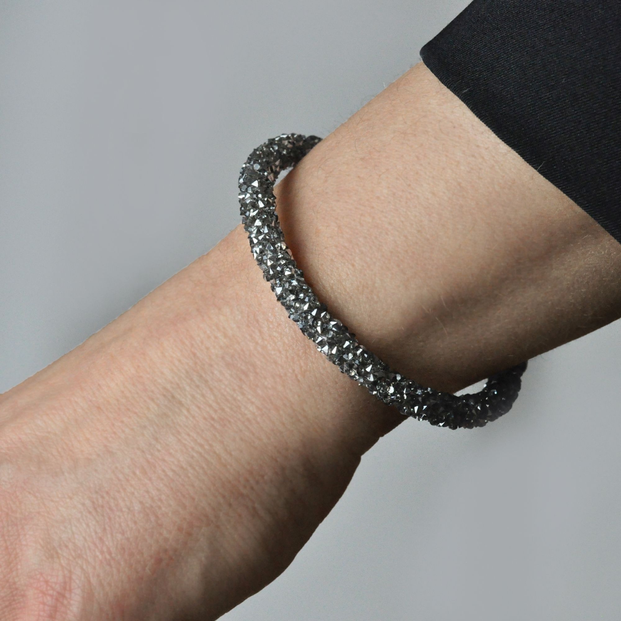 Steuer Armband »Metall gelb flex Glasstein schwarz«