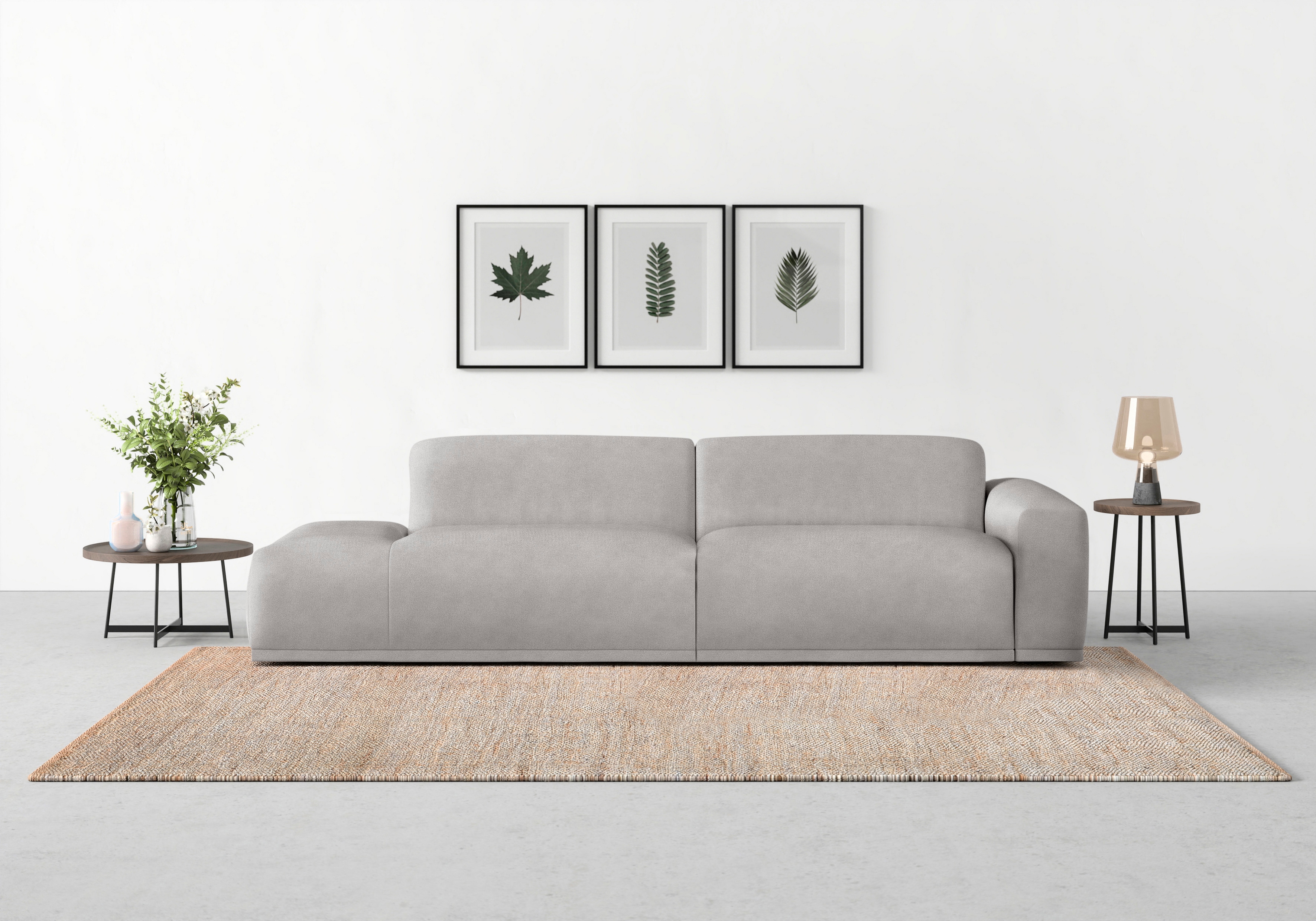 TRENDMANUFAKTUR Big-Sofa "Braga, mit hochwertigem Kaltschaum, Megasofa, Japandi-Design" modernes Big-Sofa, Couch mit hohem Sitzkomfort, 277/72/107 cm (B/H/T)