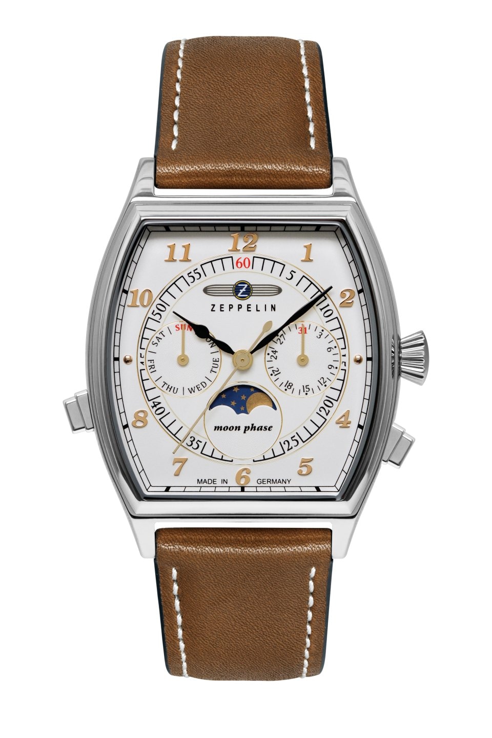 ZEPPELIN Multifunktionsuhr »Metropolis« Quarzuhr, Armbanduhr, Herrenuhr, Made in Germany, Lederarmband, analog