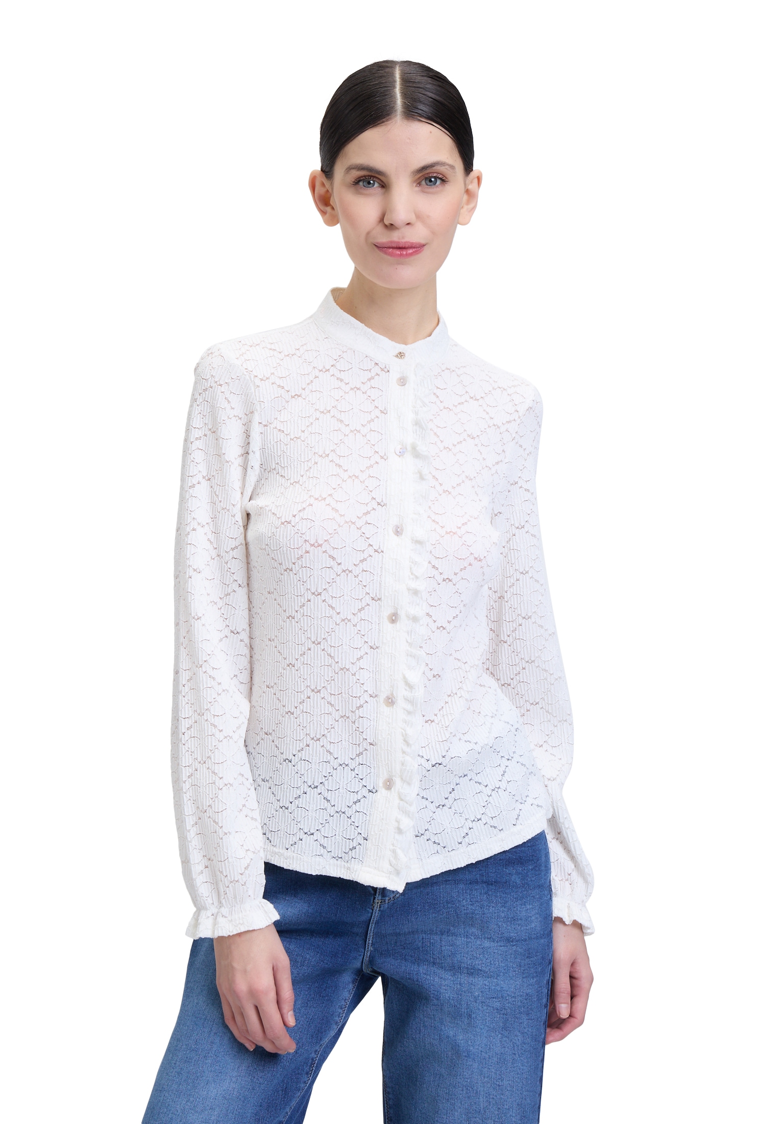 Cartoon Spitzenbluse "Cartoon Damen Spitzenbluse mit Rüschen" günstig online kaufen