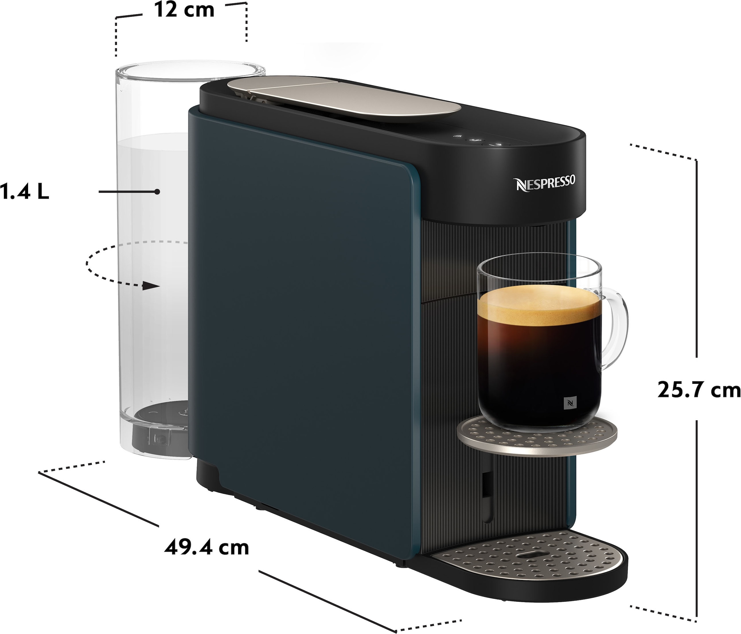 Nespresso Kapselmaschine »Vertuo Up« schlankes Design, Coffee Creations Modus, Auto-Off, 1,4 l Wassertank