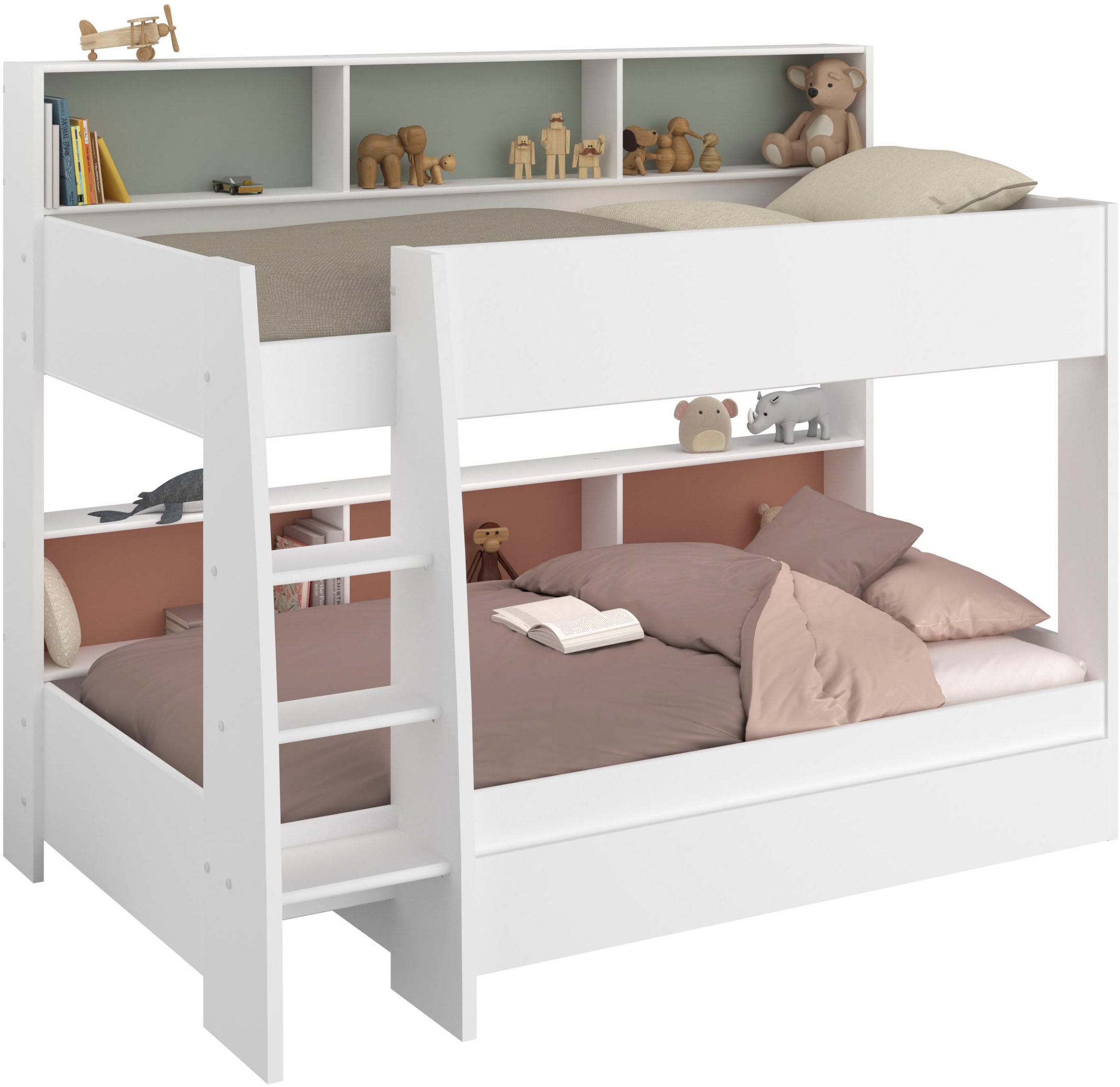 Parisot Etagenbett "Leo 11" Set, Farbige Rückwand an der Liegefläche drehbar