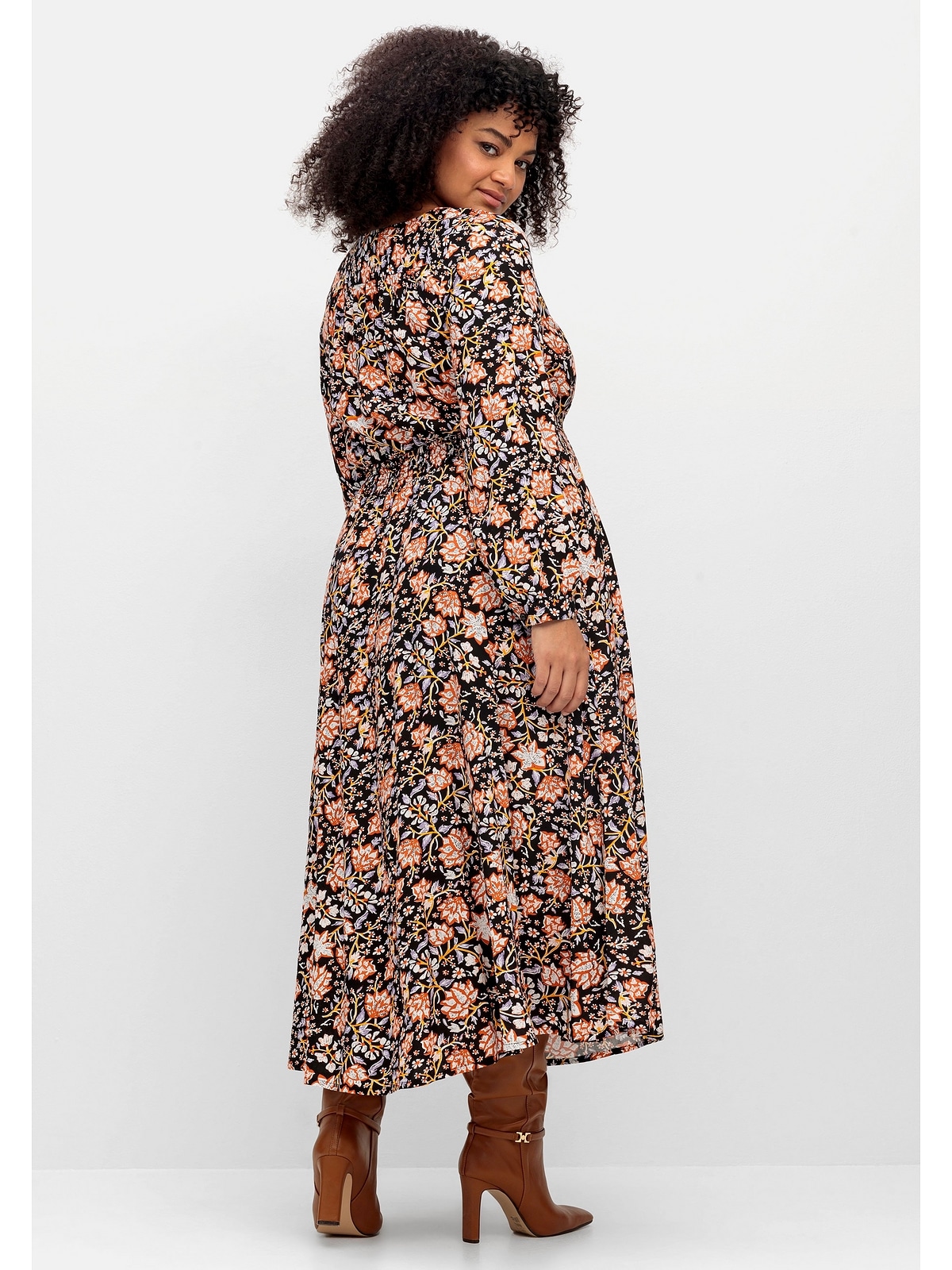 sheego by Joe Browns Maxikleid "Große Größen", mit Blumenprint und gesmokte günstig online kaufen