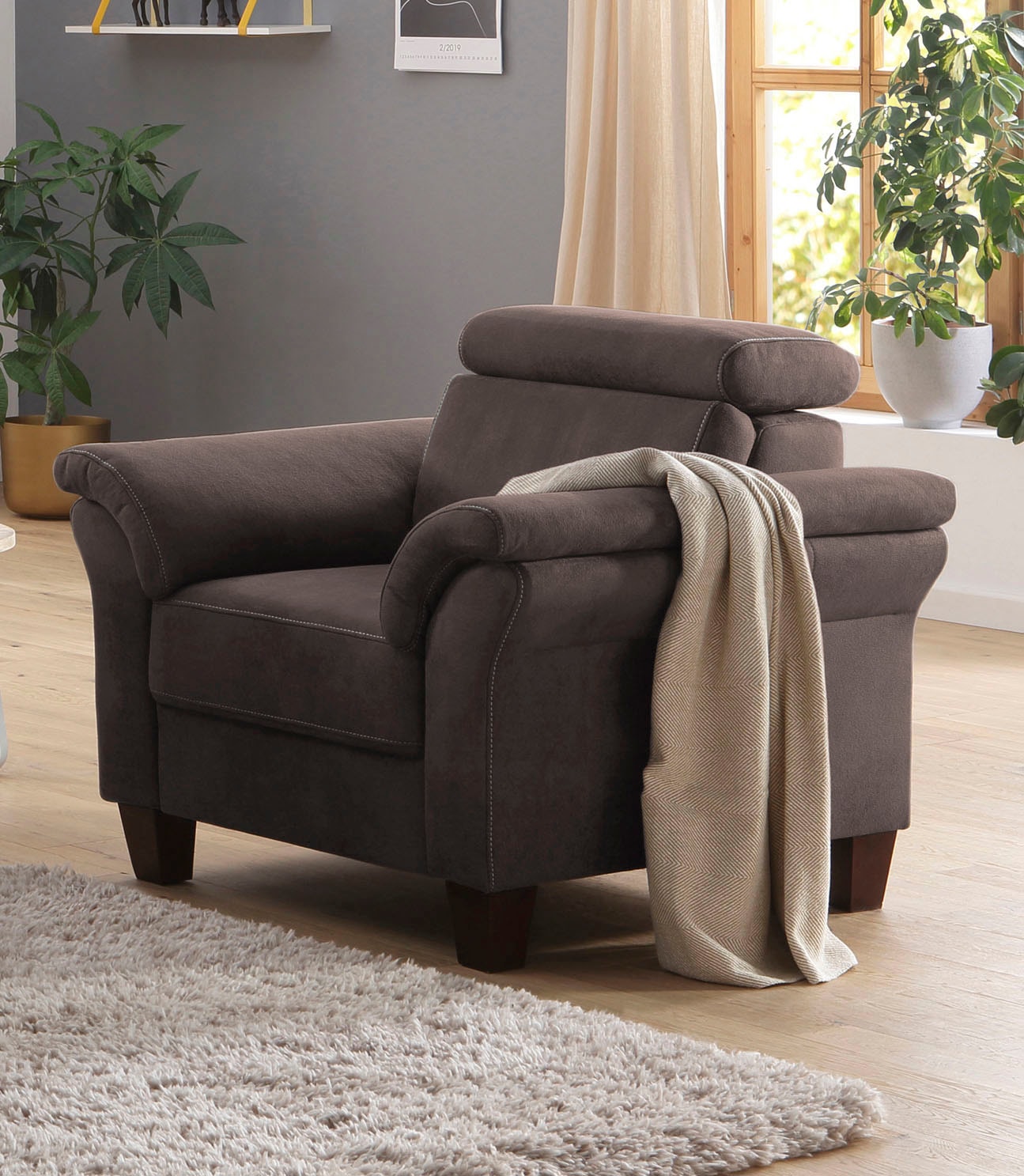 OTTO home Sessel "Arngast" Inclusive Kopfteilverstellung und Federkern