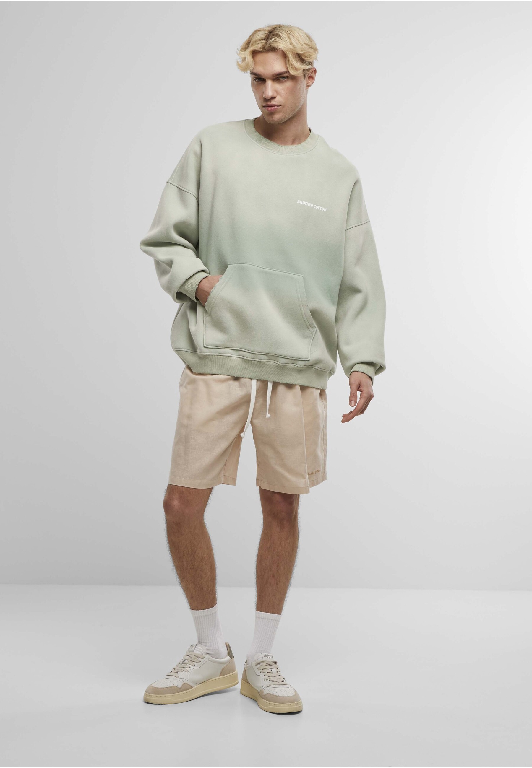 Another Cotton Lab Shorts »Another Cotton Lab Logo Stitched Linen Shorts«
