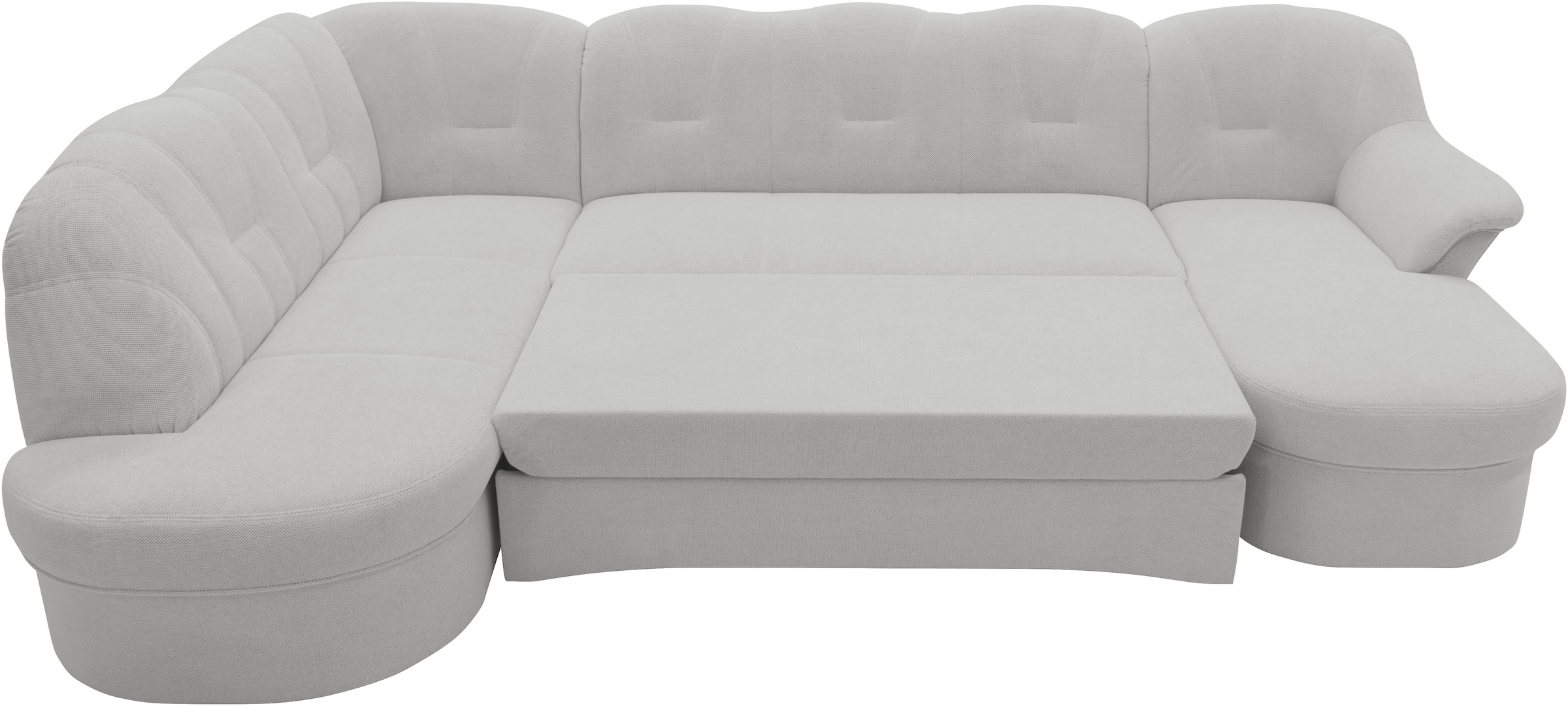 DOMO collection Wohnlandschaft »Flores auch in Leder-Bezug, B/T/H: 293/180/86 cm, U-Form«, (3 St.), wahlweise mit Bettfunktion, wahlweise mit Federkern