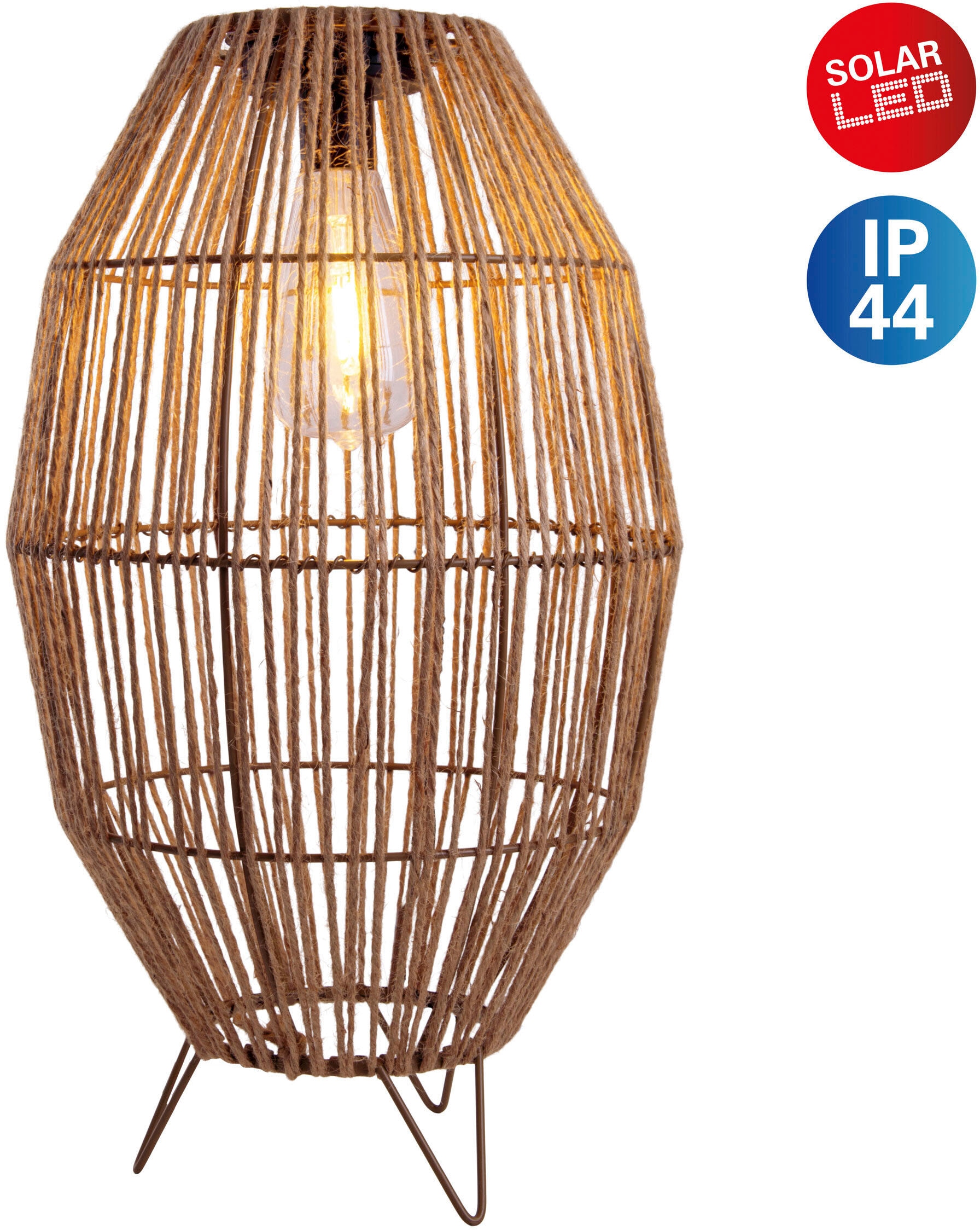 warmweißes »Korbinian«, mit Lichtbulb H: Licht, BAUR flammig-flammig, | 34cm LED bestellen LED, 1 näve inkl. Schnurbespannung, Solarleuchte