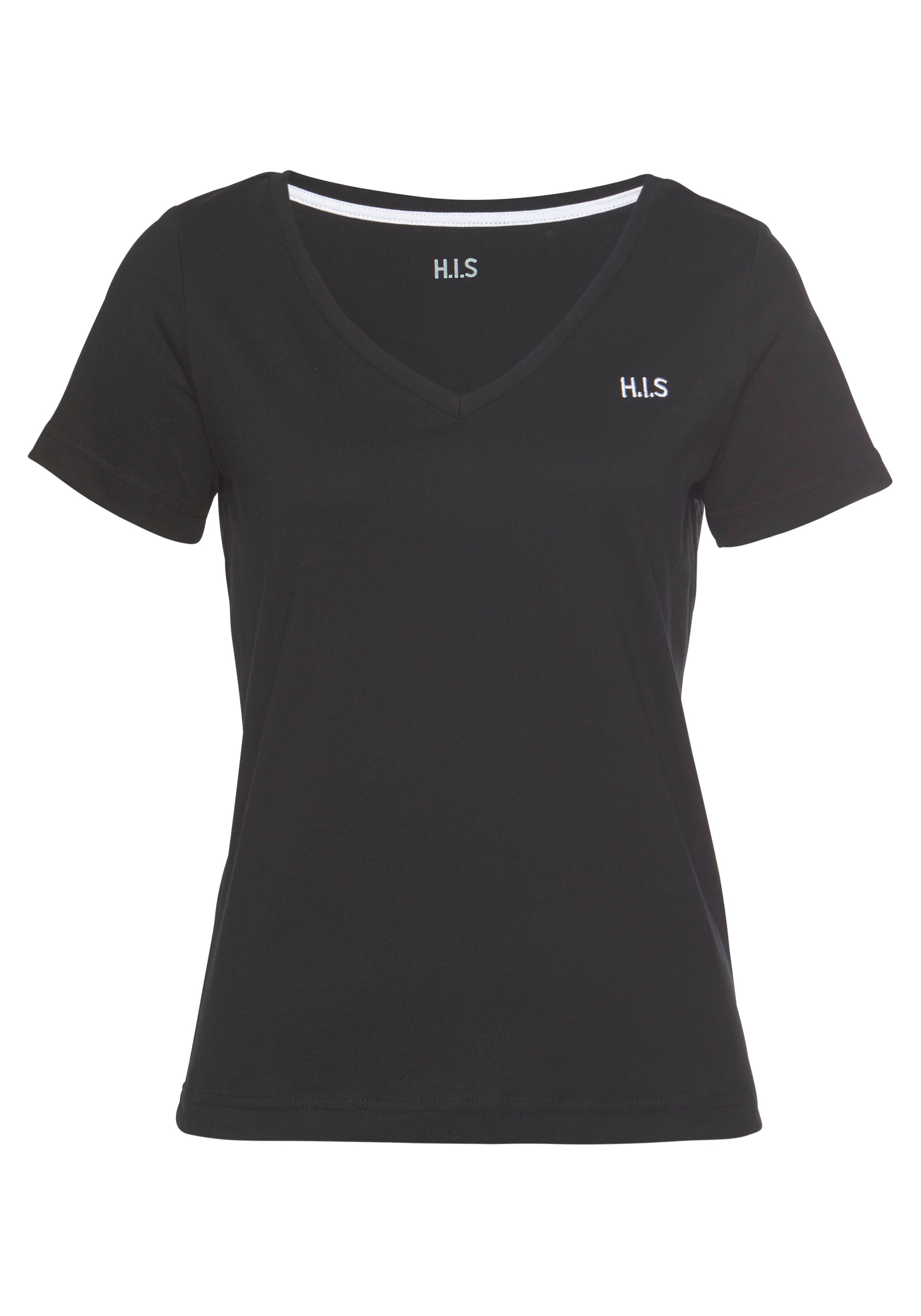 H.I.S T-Shirt »Essential-Basics«, (Spar-Set, 3er-Pack), hüftlange Passform, figurumspielender Schnitt, aus 100% Baumwolle