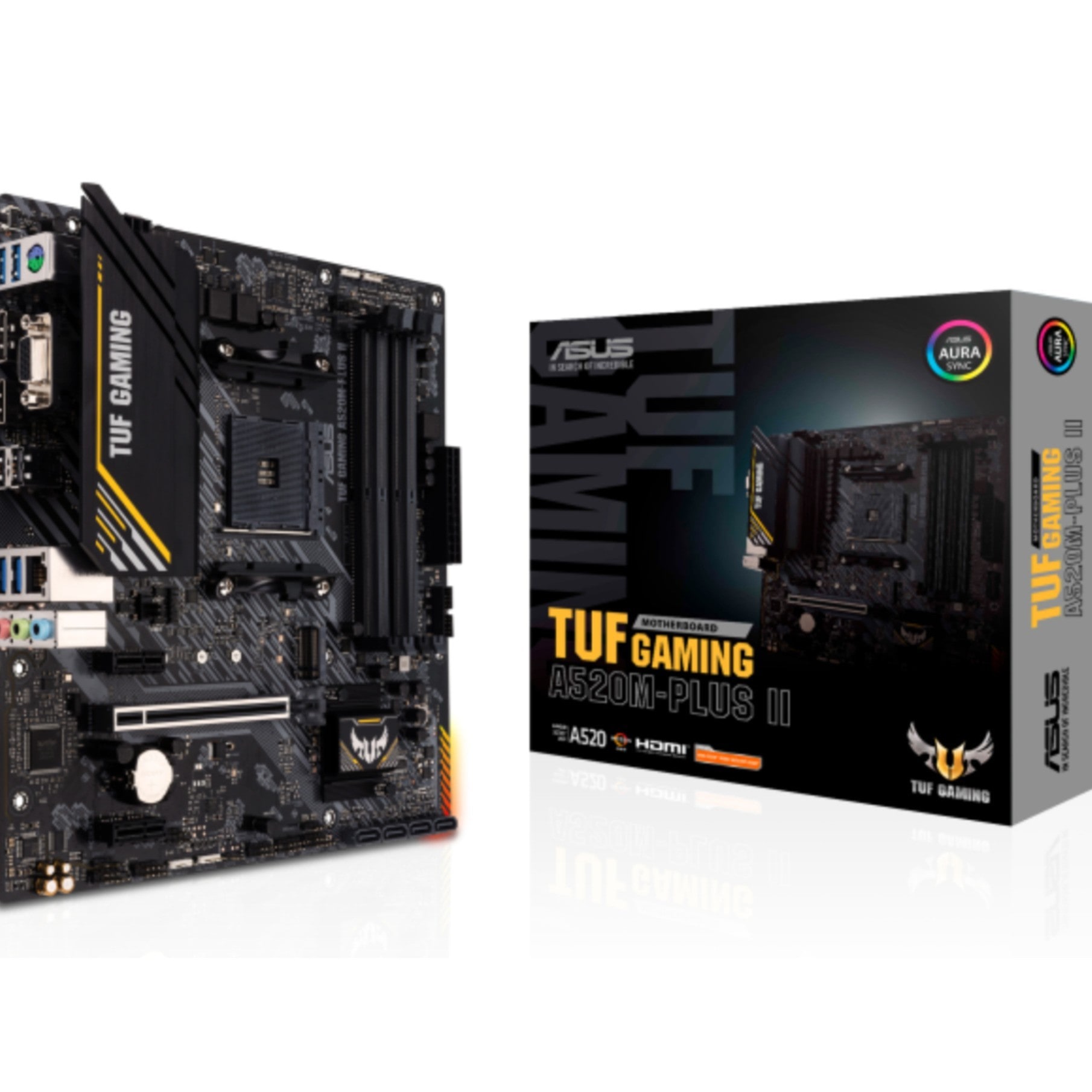 ASUS Mainboard "TUF GAMING A520M-PLUS II", schwarz, B:24,4cm T:24,4cm, Mainboards - Einheitsgröße